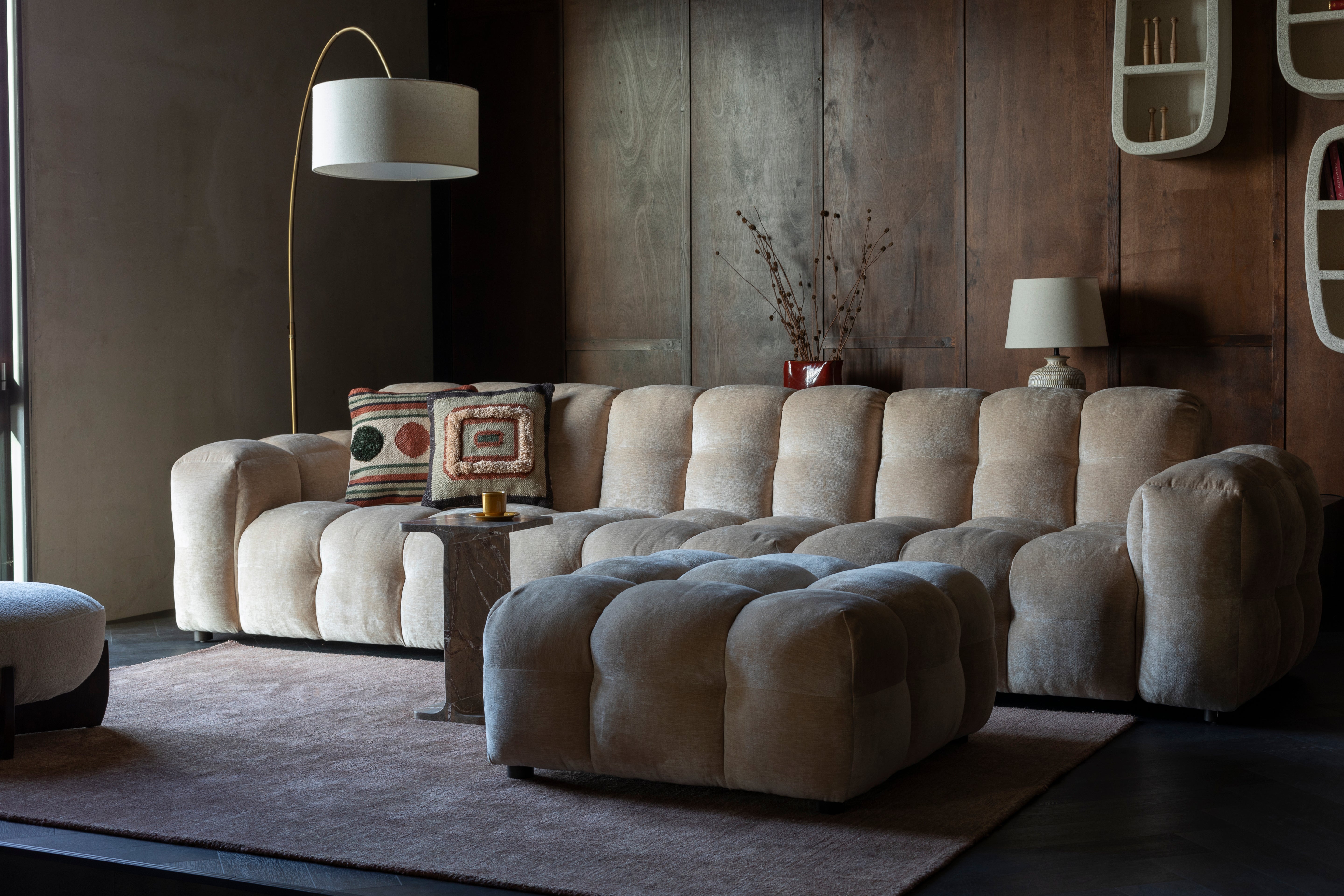 HACKMAN Modular Sofa - Central Element Beige Velvet
