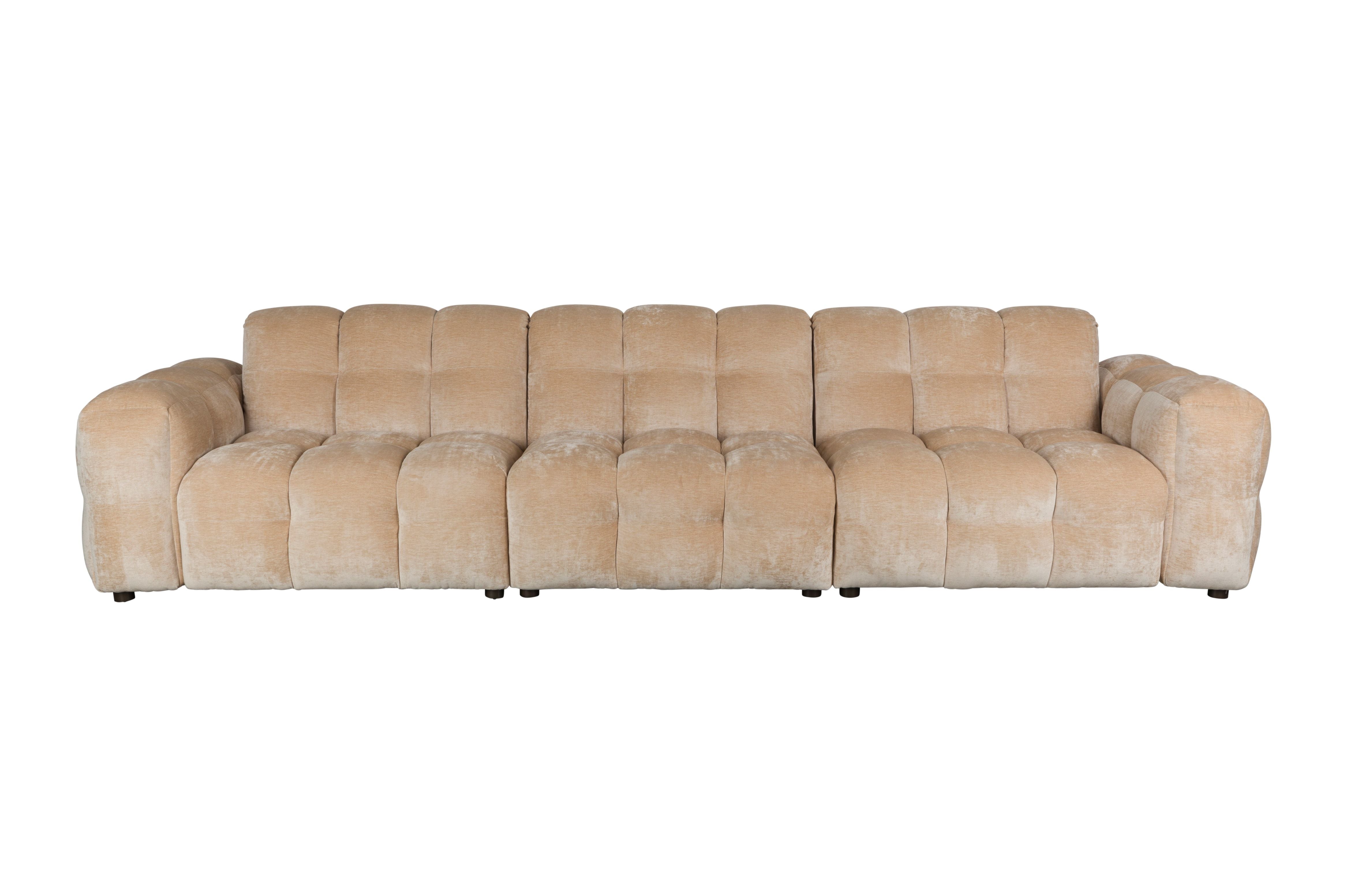 4.5-seater HACKMAN sofa beige velvet