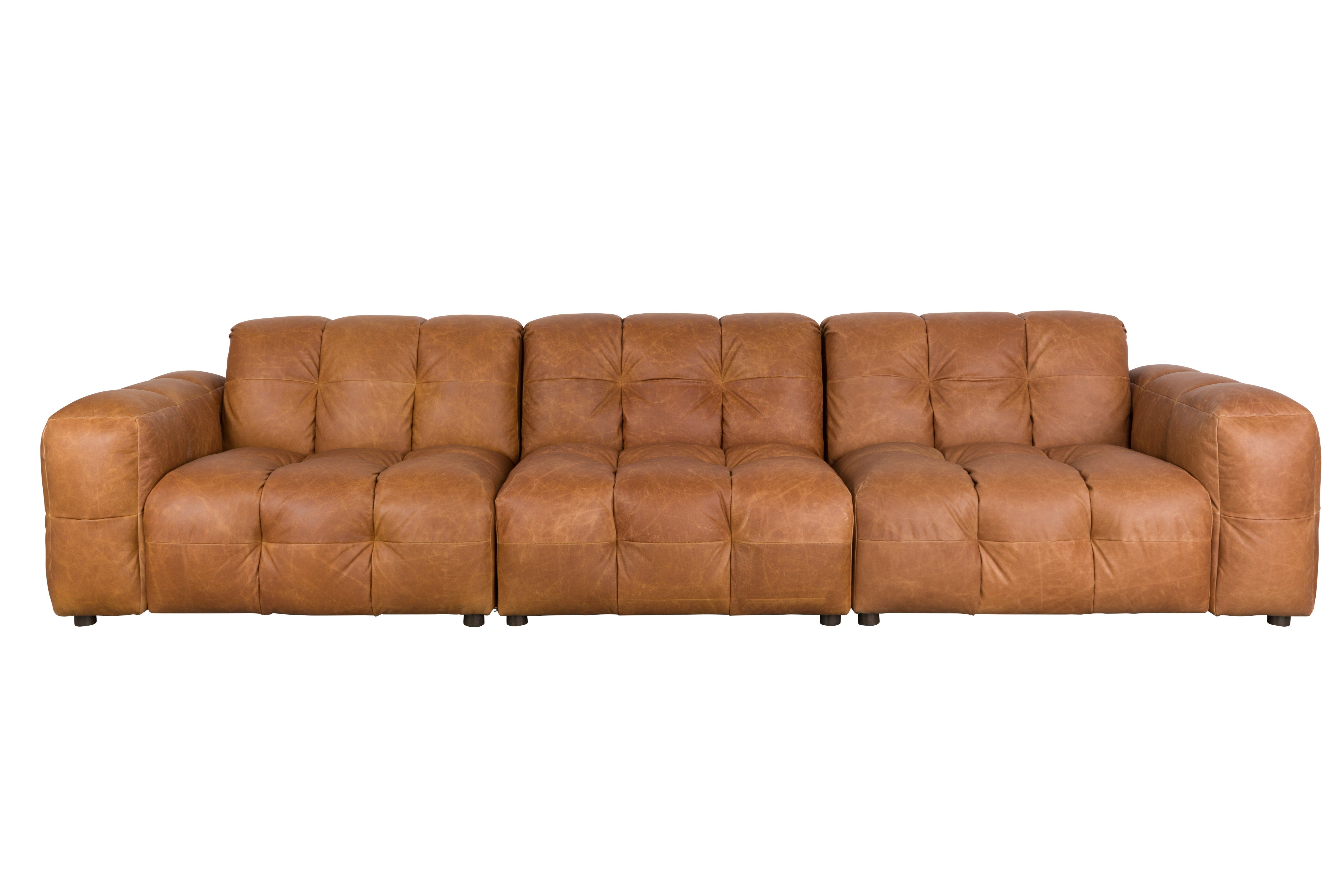 4.5-seater HACKMAN sofa in cognac leather