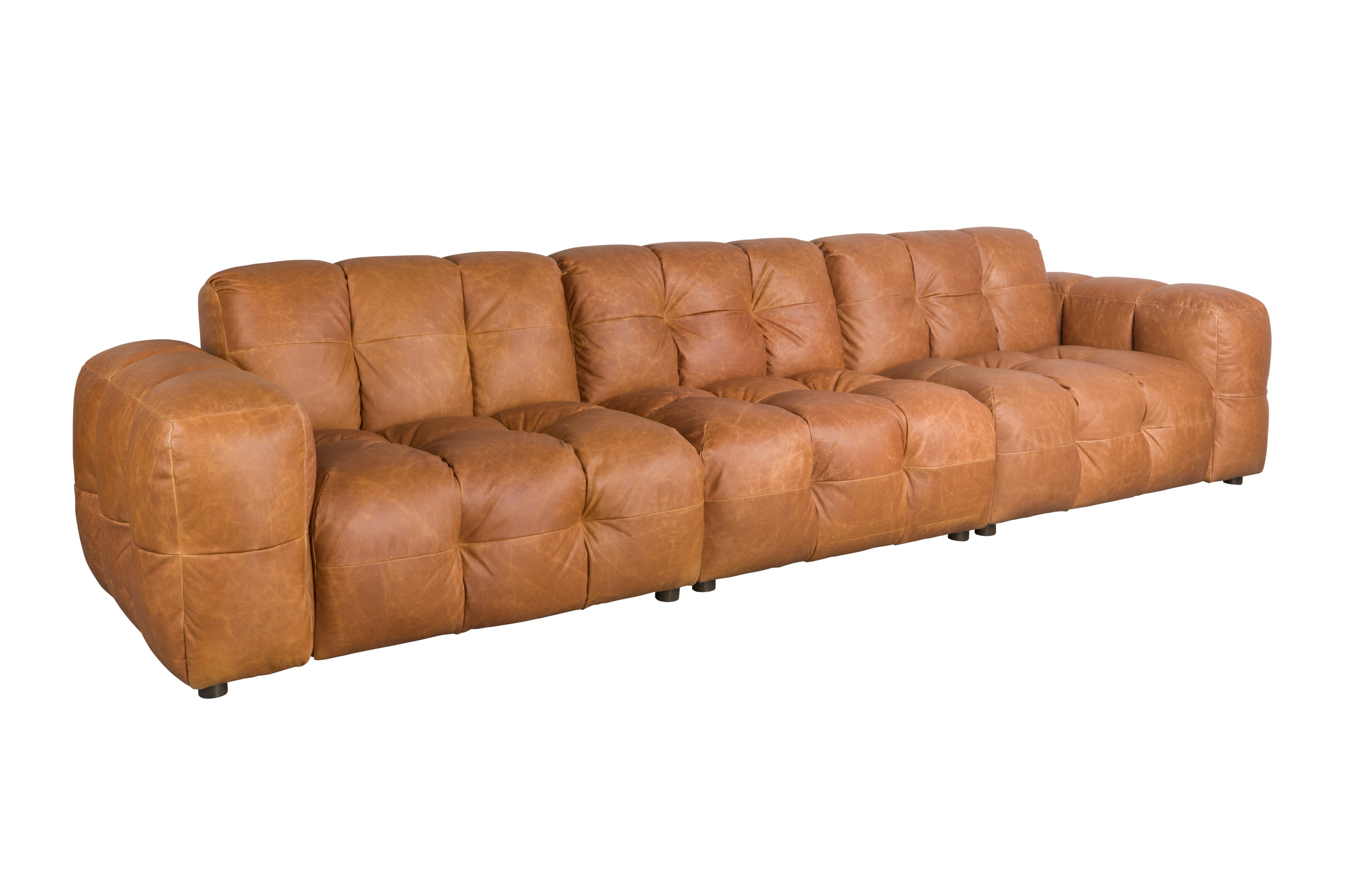 4.5-seater HACKMAN sofa in cognac leather