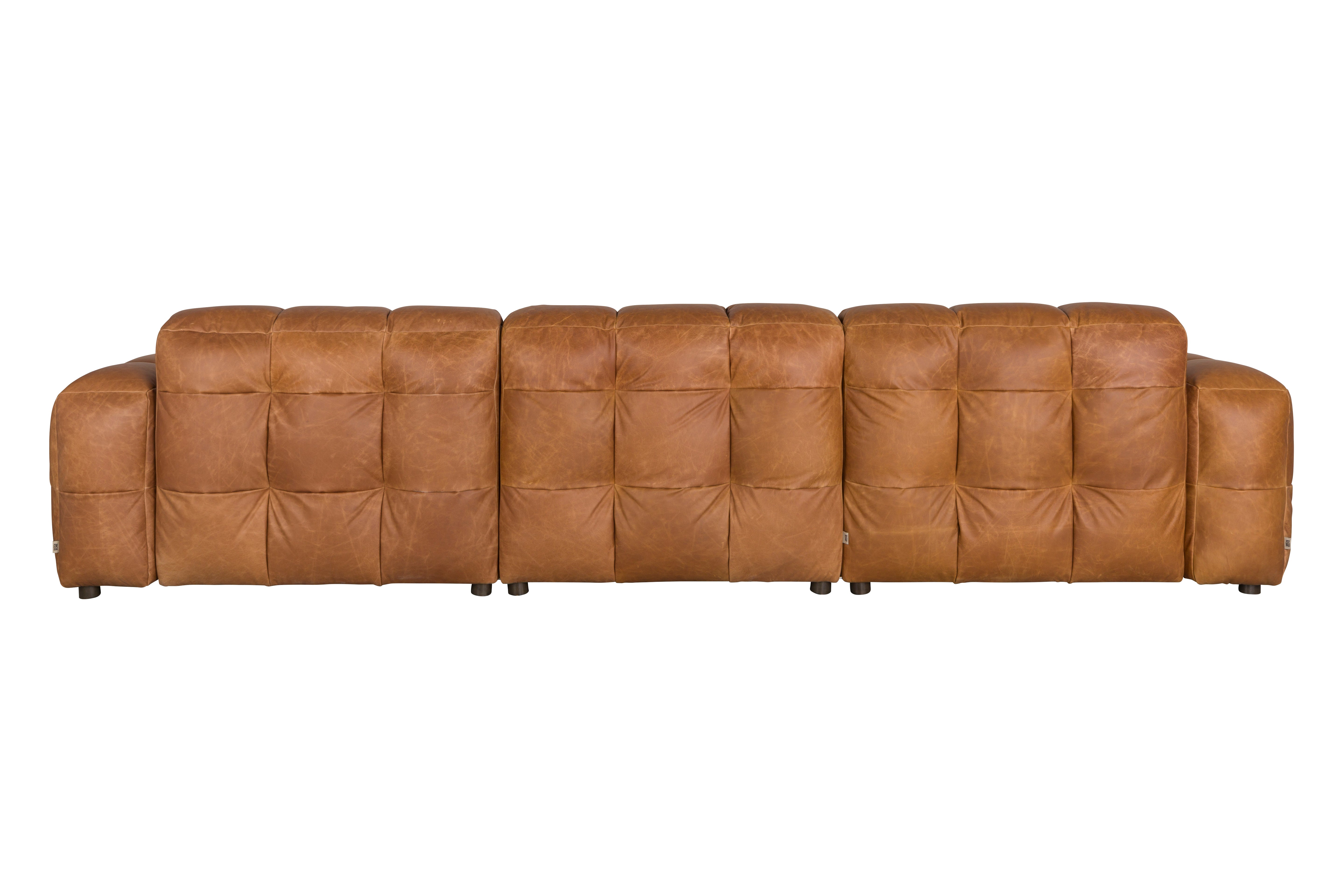 4.5-seater HACKMAN sofa in cognac leather