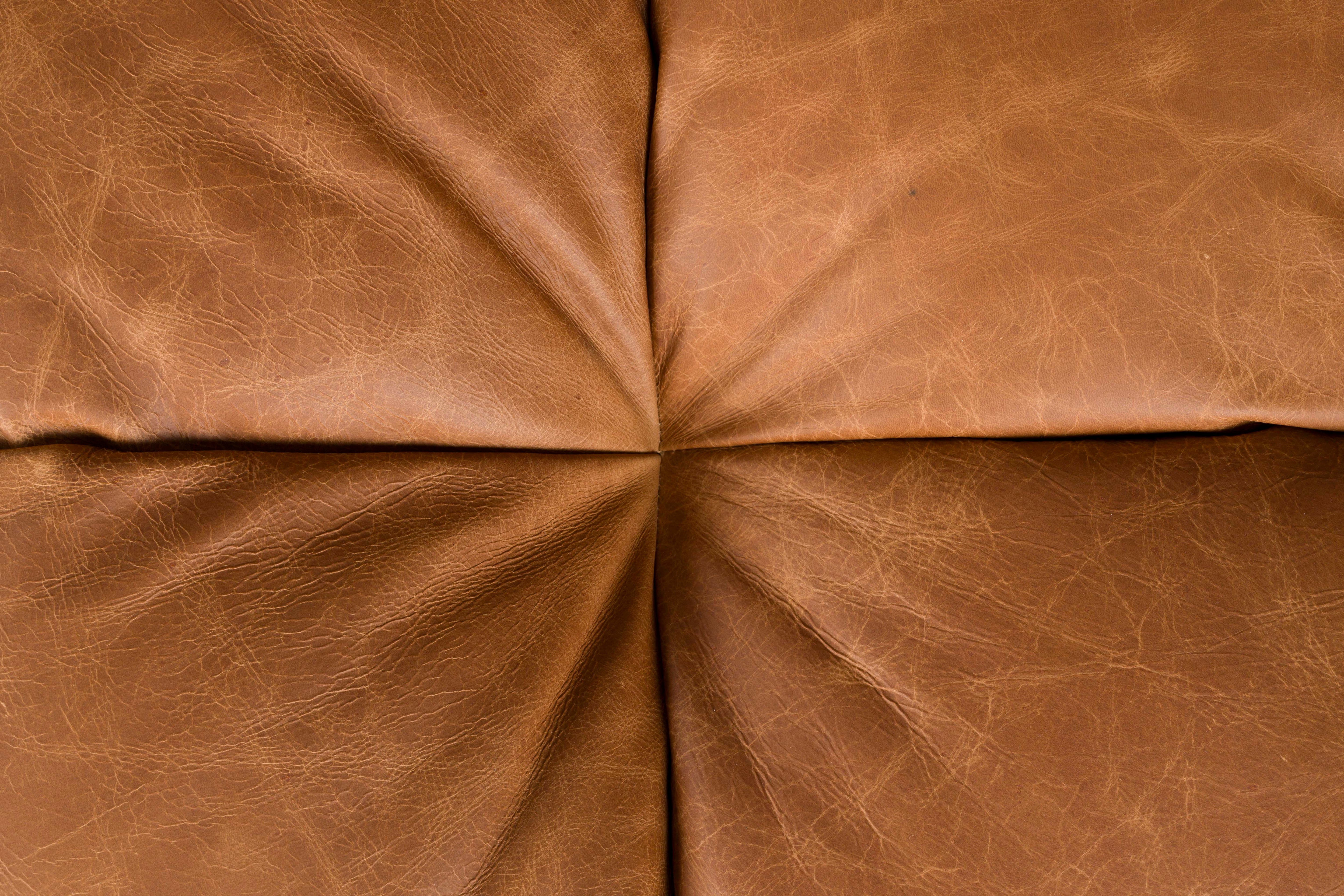 4.5-seater HACKMAN sofa in cognac leather