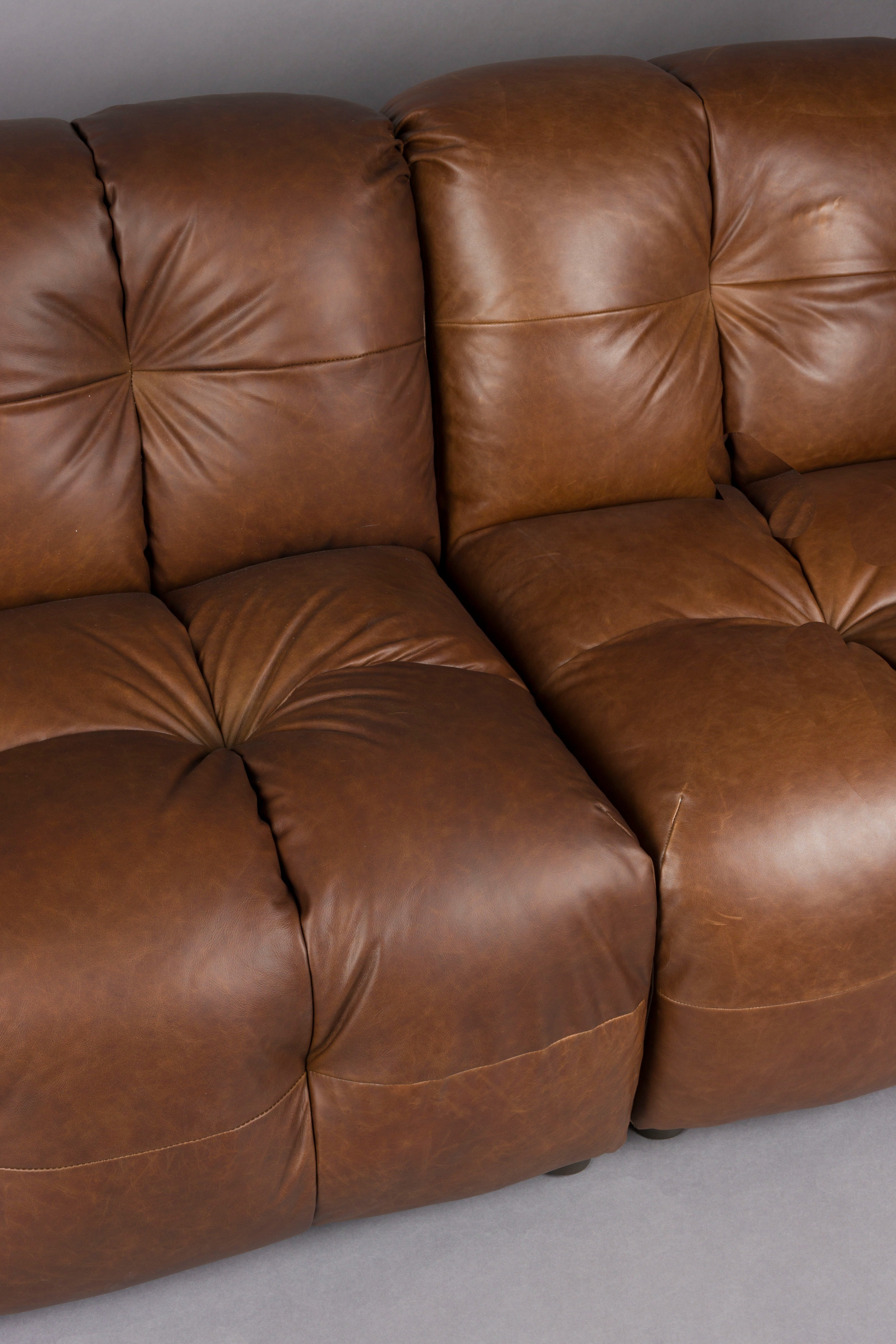 4.5-seater HACKMAN sofa in chocolate leather