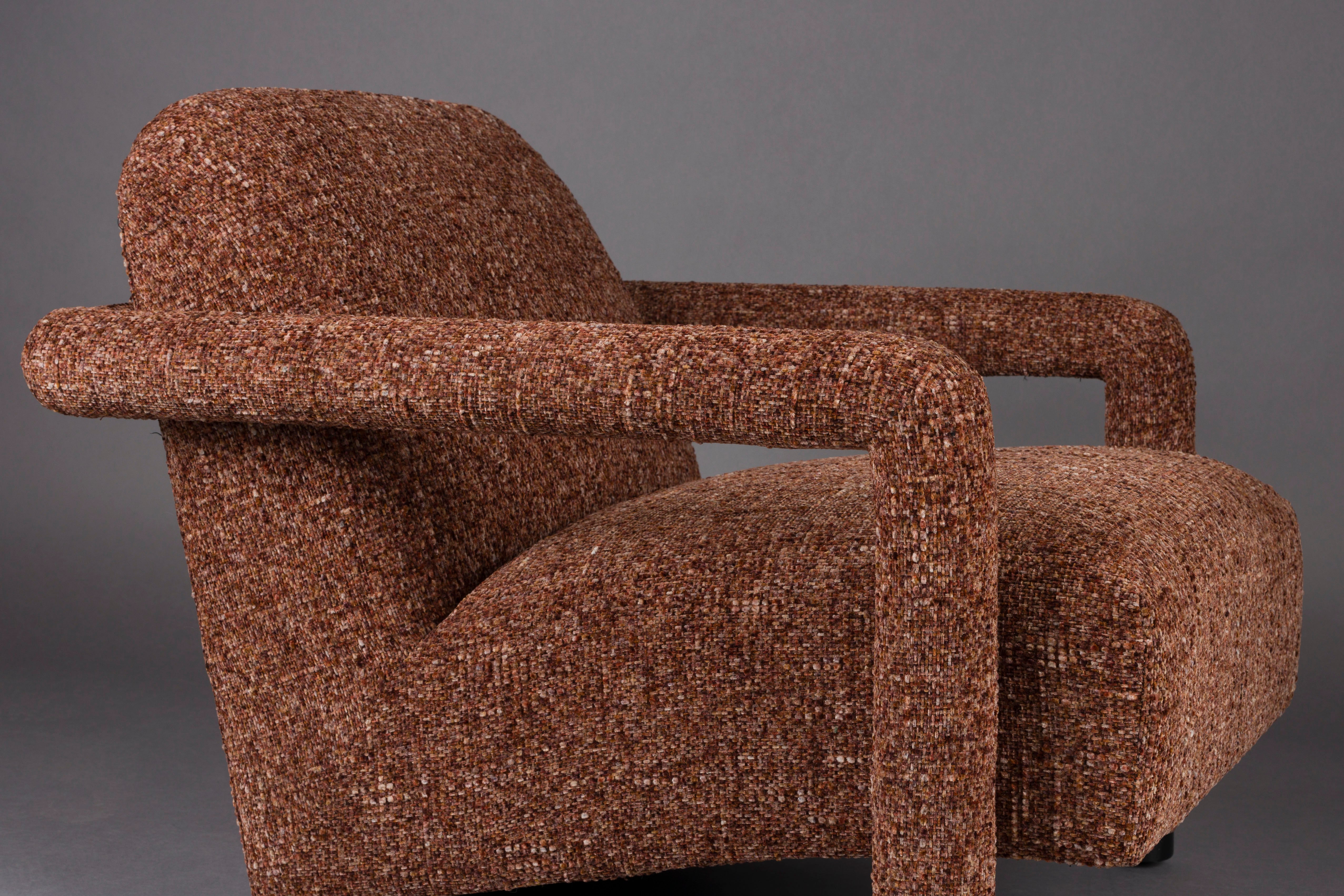 Fauteuil KENT bordeaux met rood