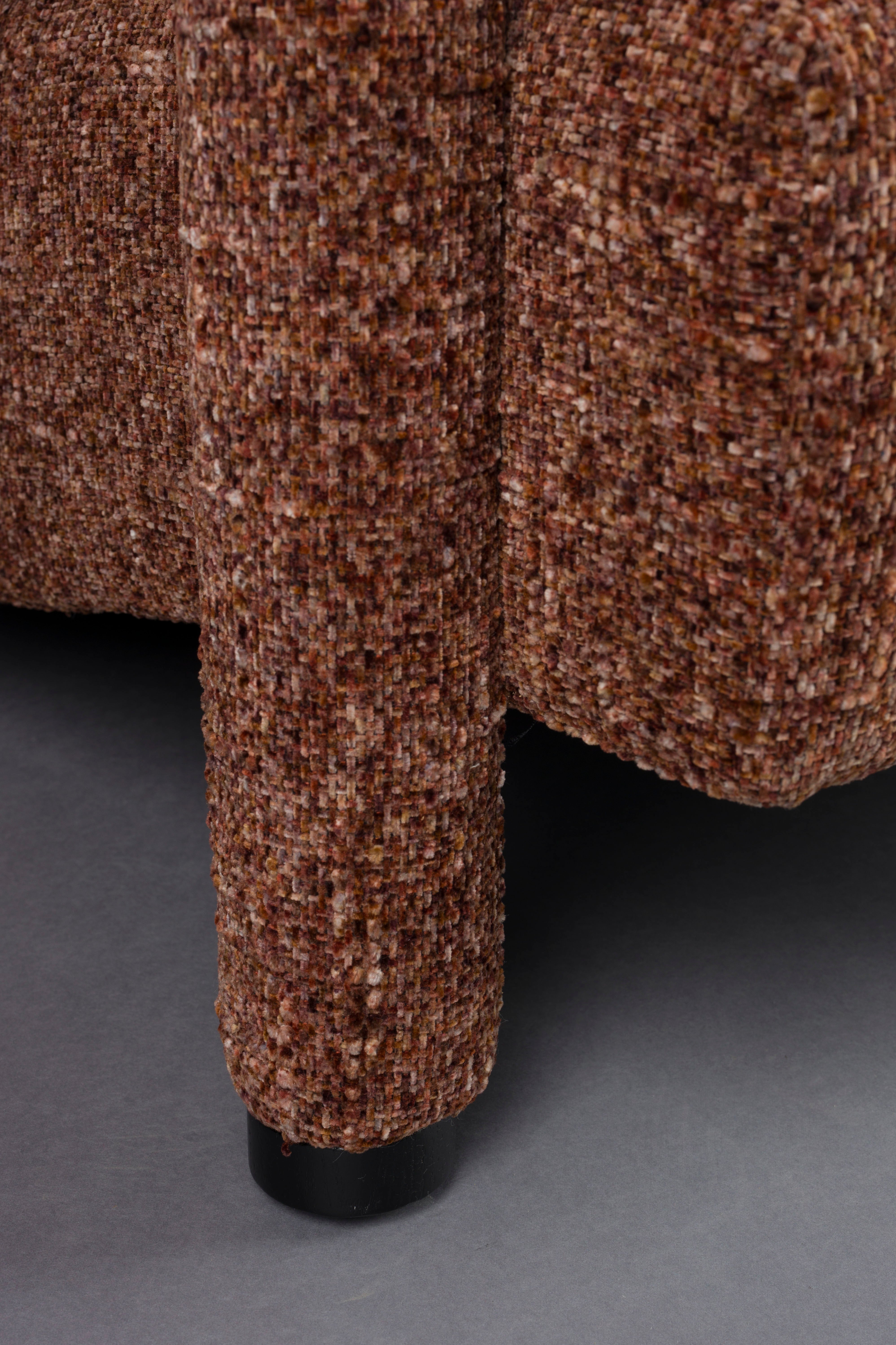 Fauteuil KENT bordeaux met rood