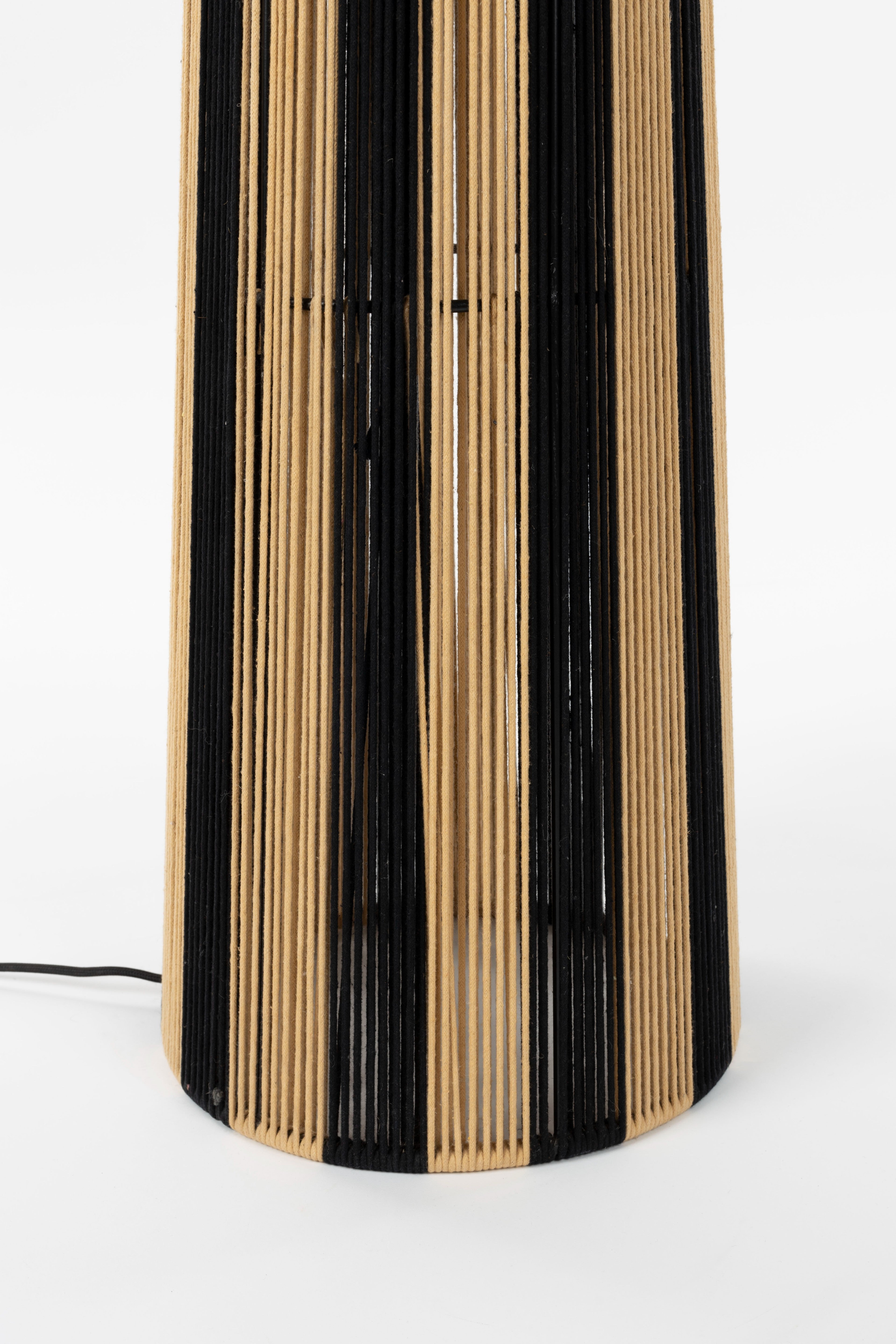 Vloerlamp STRIPE IT UP lichtbruin met zwart