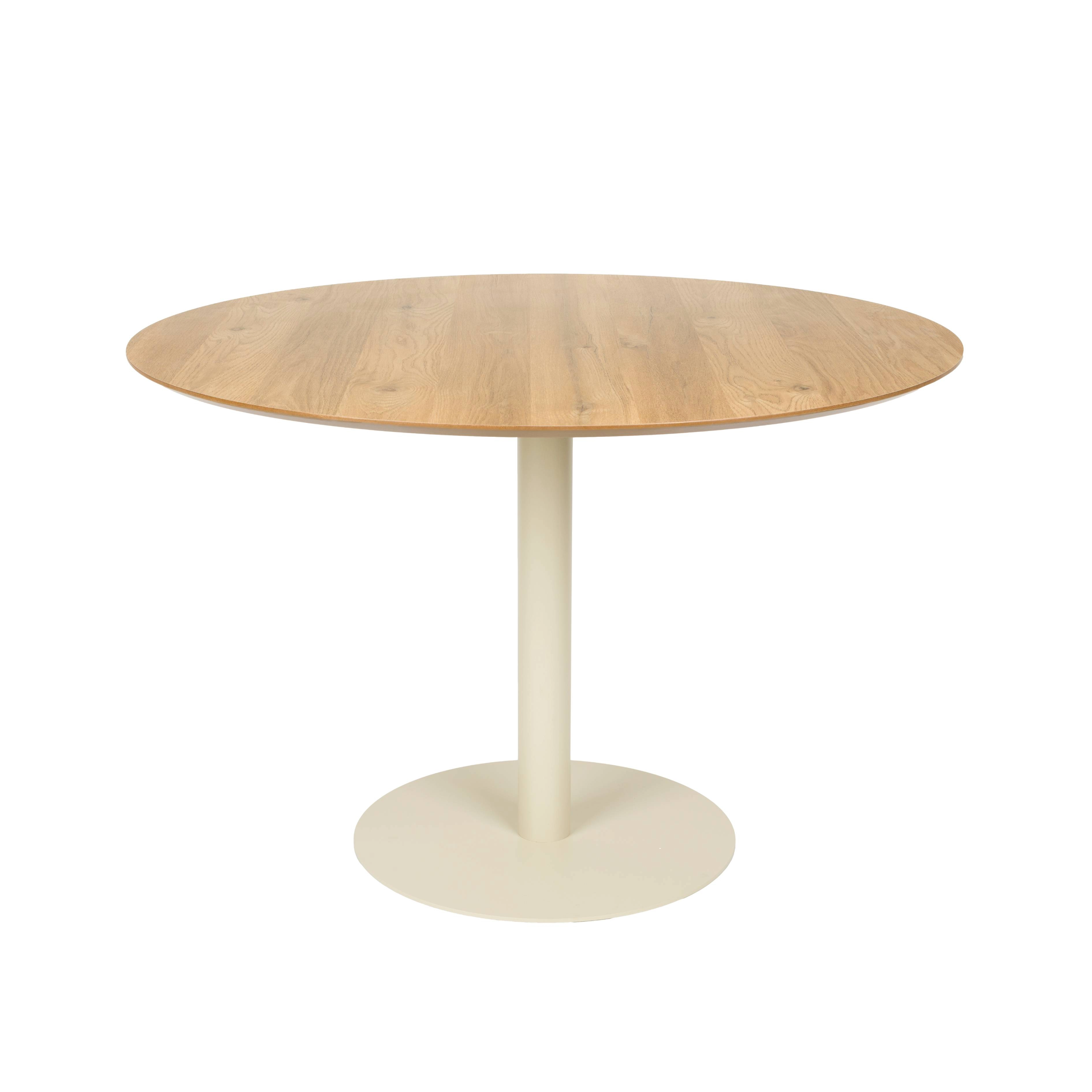 Runder Tisch STEVEN braun mit beiger Basis