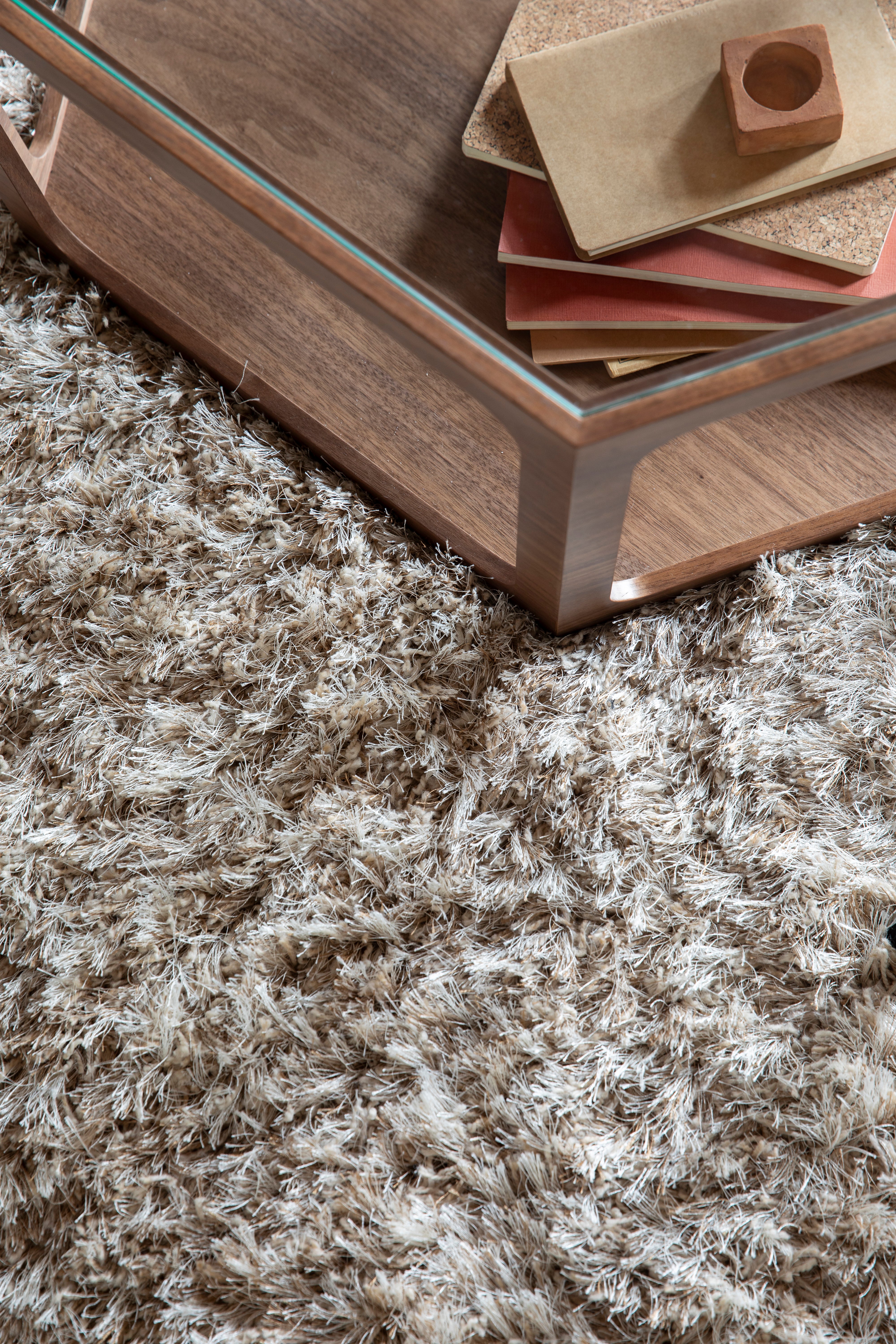 Teppich HAIRY dunkelbeige mit langem Flor