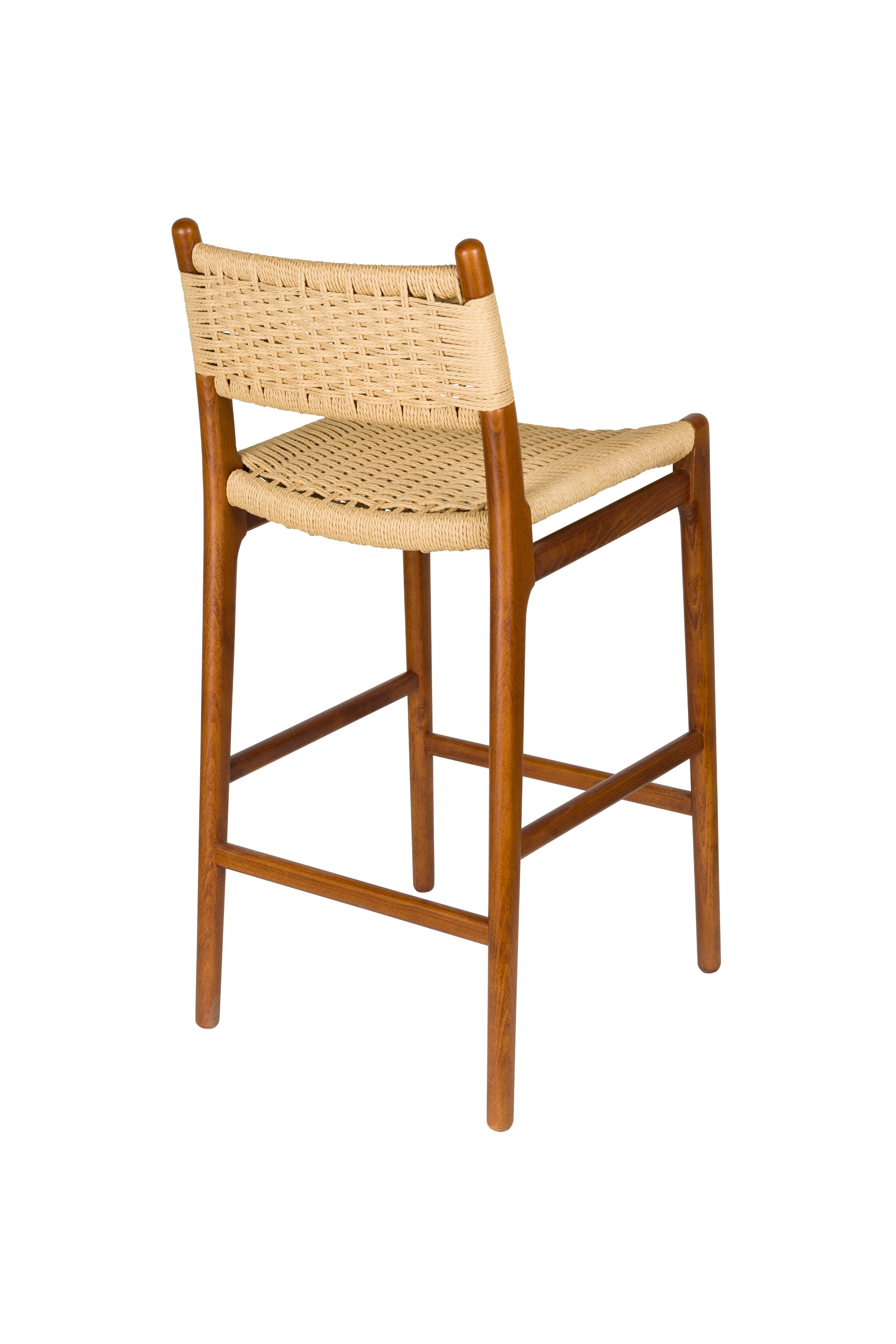 Hocker CECILE van beukenhout met notenhouten afwerking