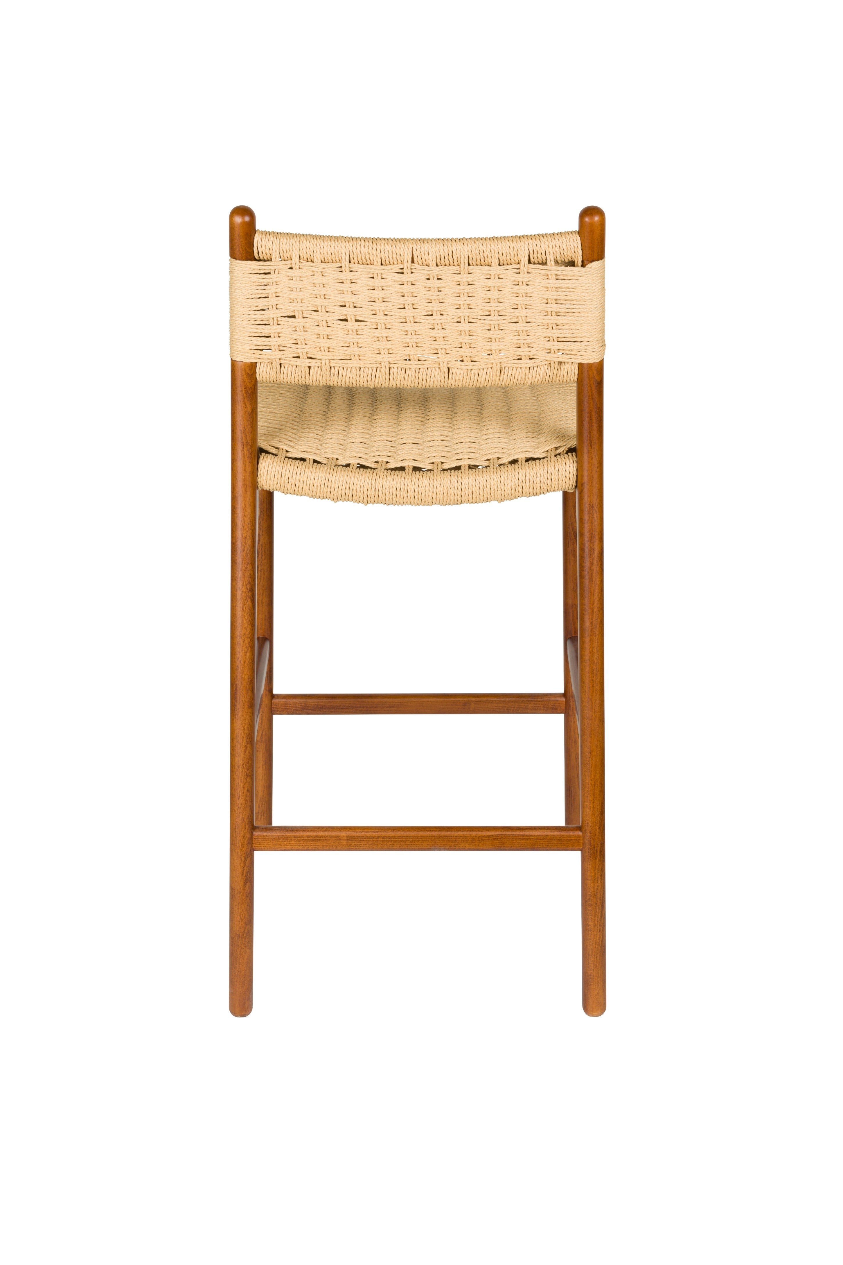 Hocker CECILE van beukenhout met notenhouten afwerking