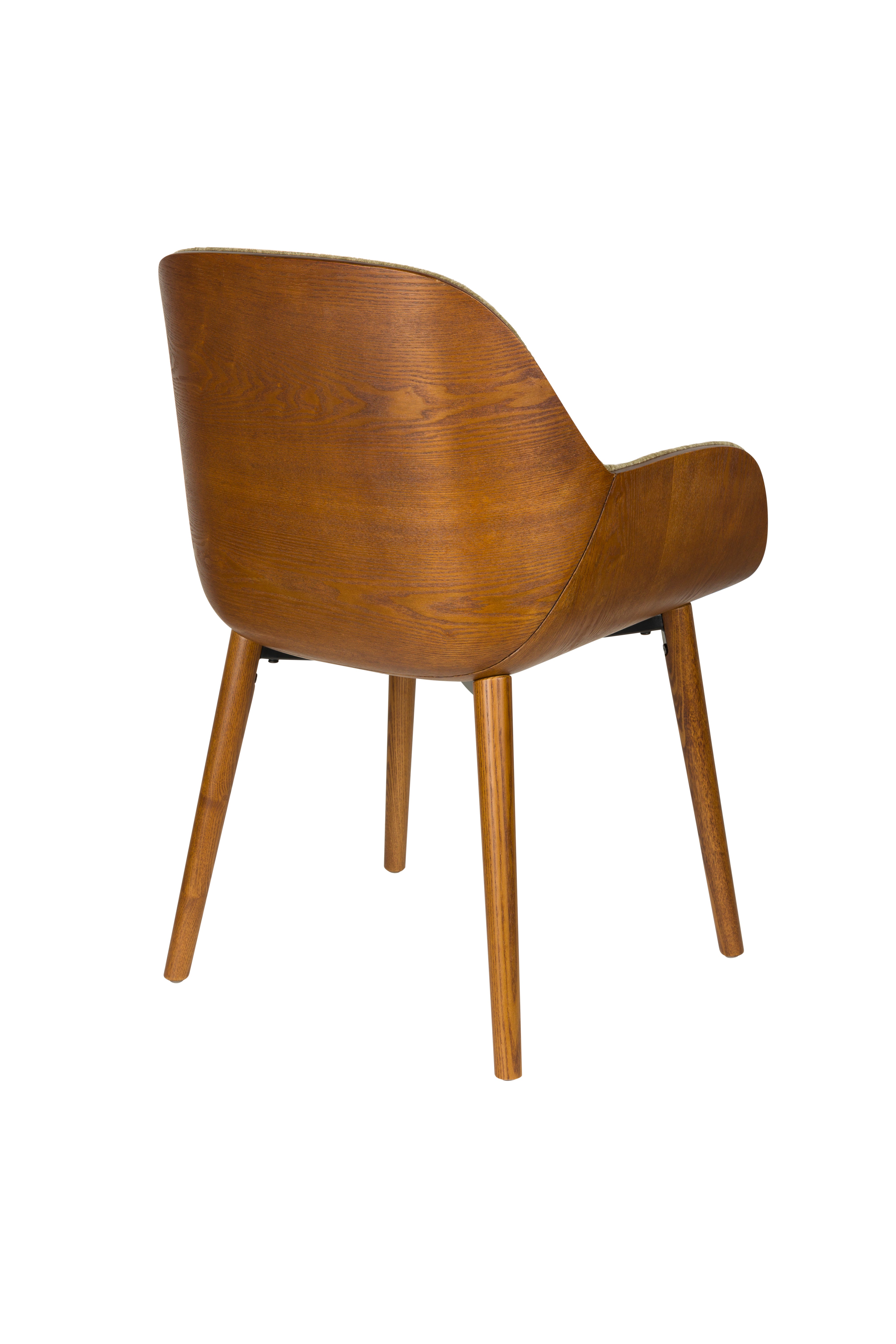 Stoel TAYLOR groen met houten basis