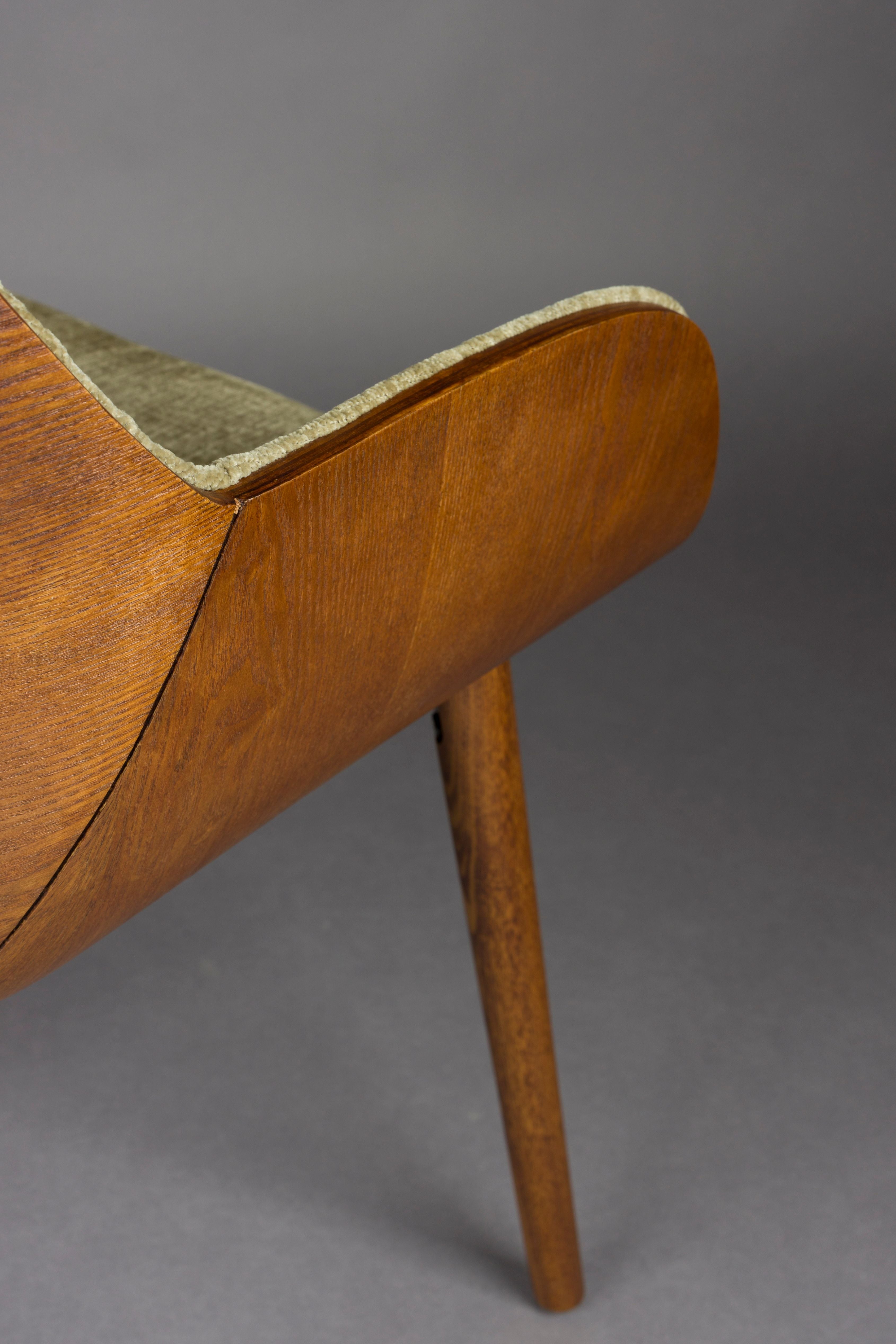 Stoel TAYLOR groen met houten basis