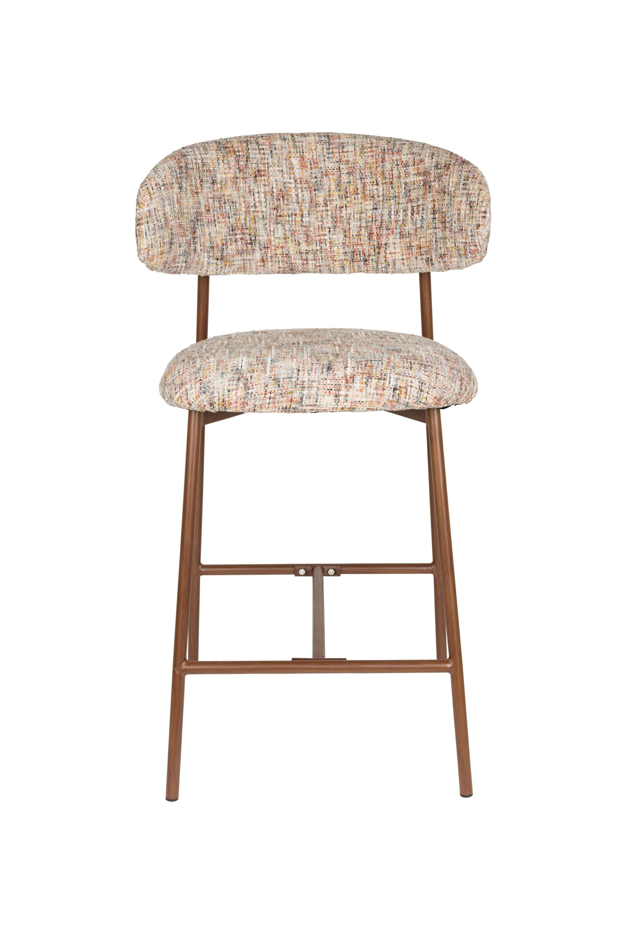 Barstuhl CLAES beige Melange mit braunem Gestell