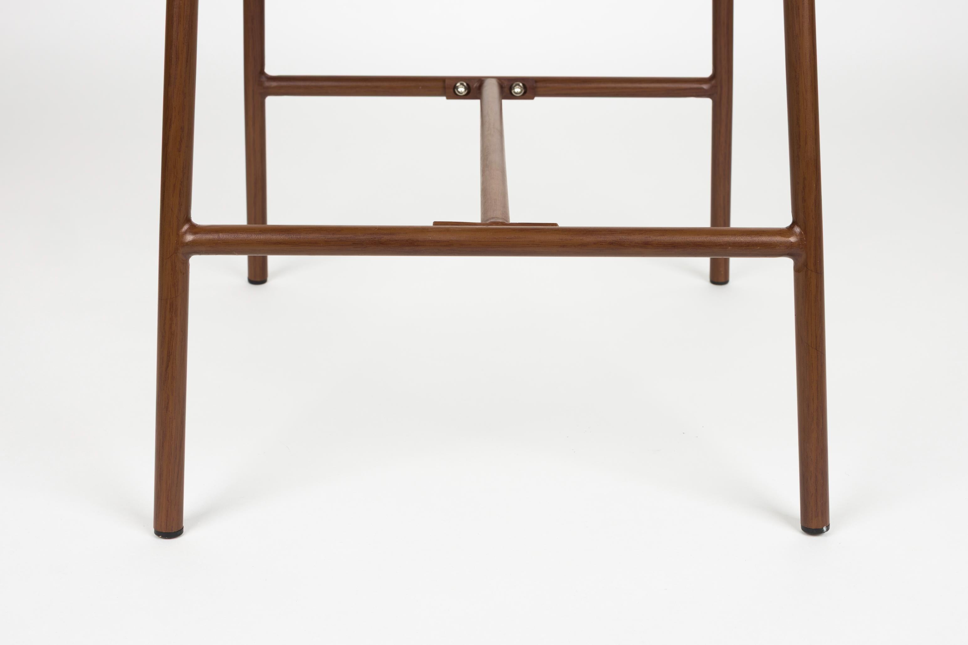 Barstuhl CLAES beige Melange mit braunem Gestell