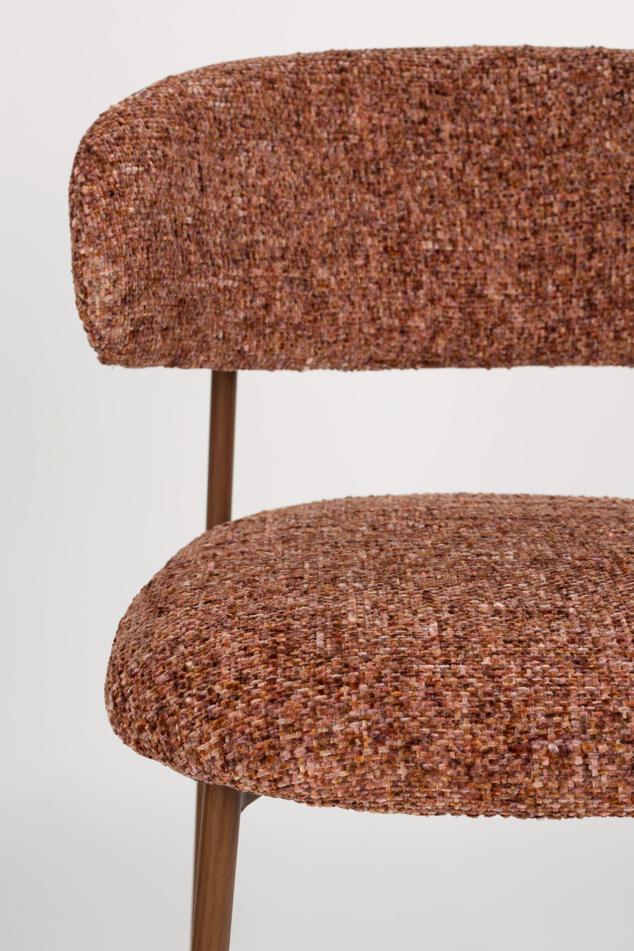 CLAES Bar Stool Terracotta with Brown Base