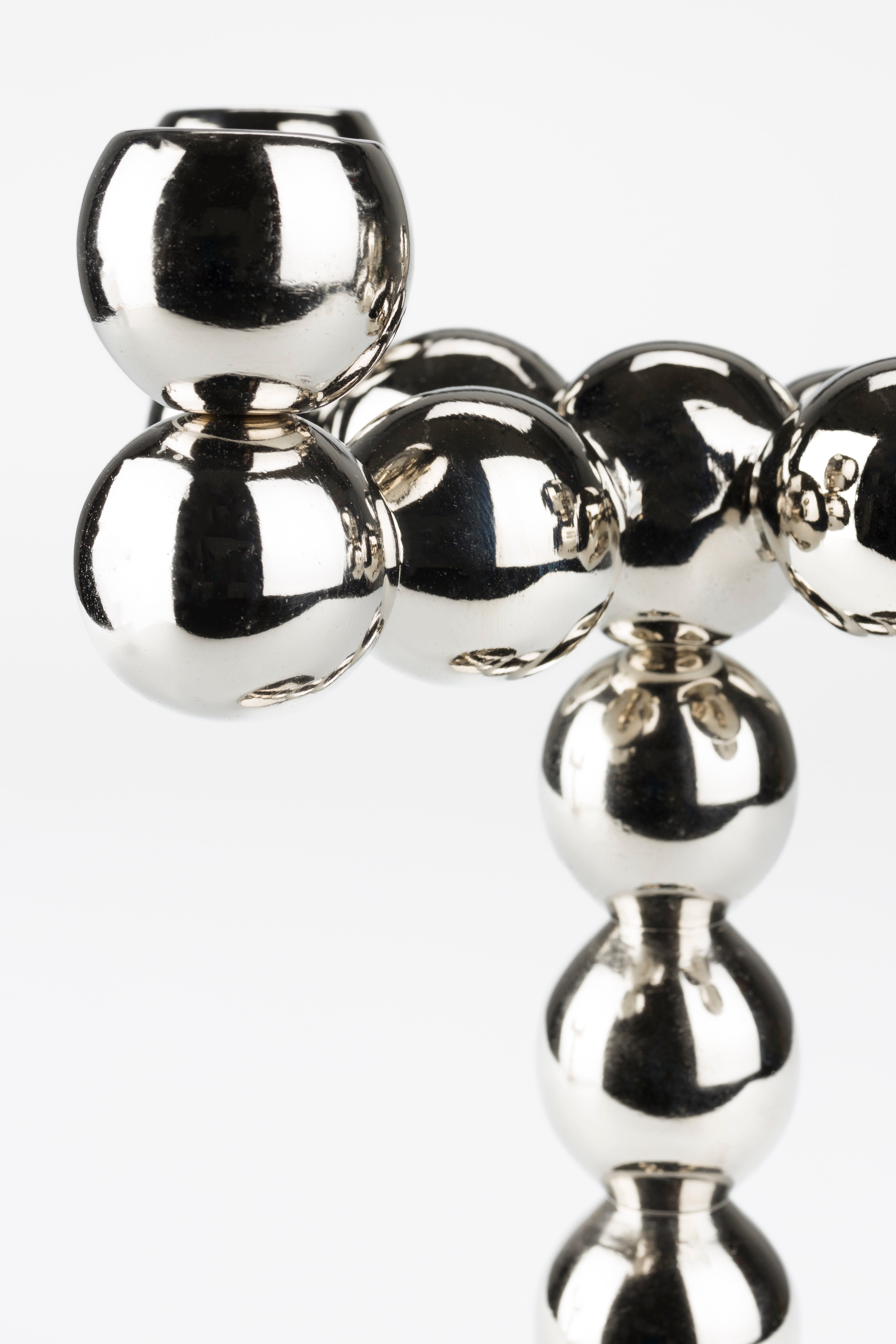 BUBBLES FOUR Silver Candle Holder