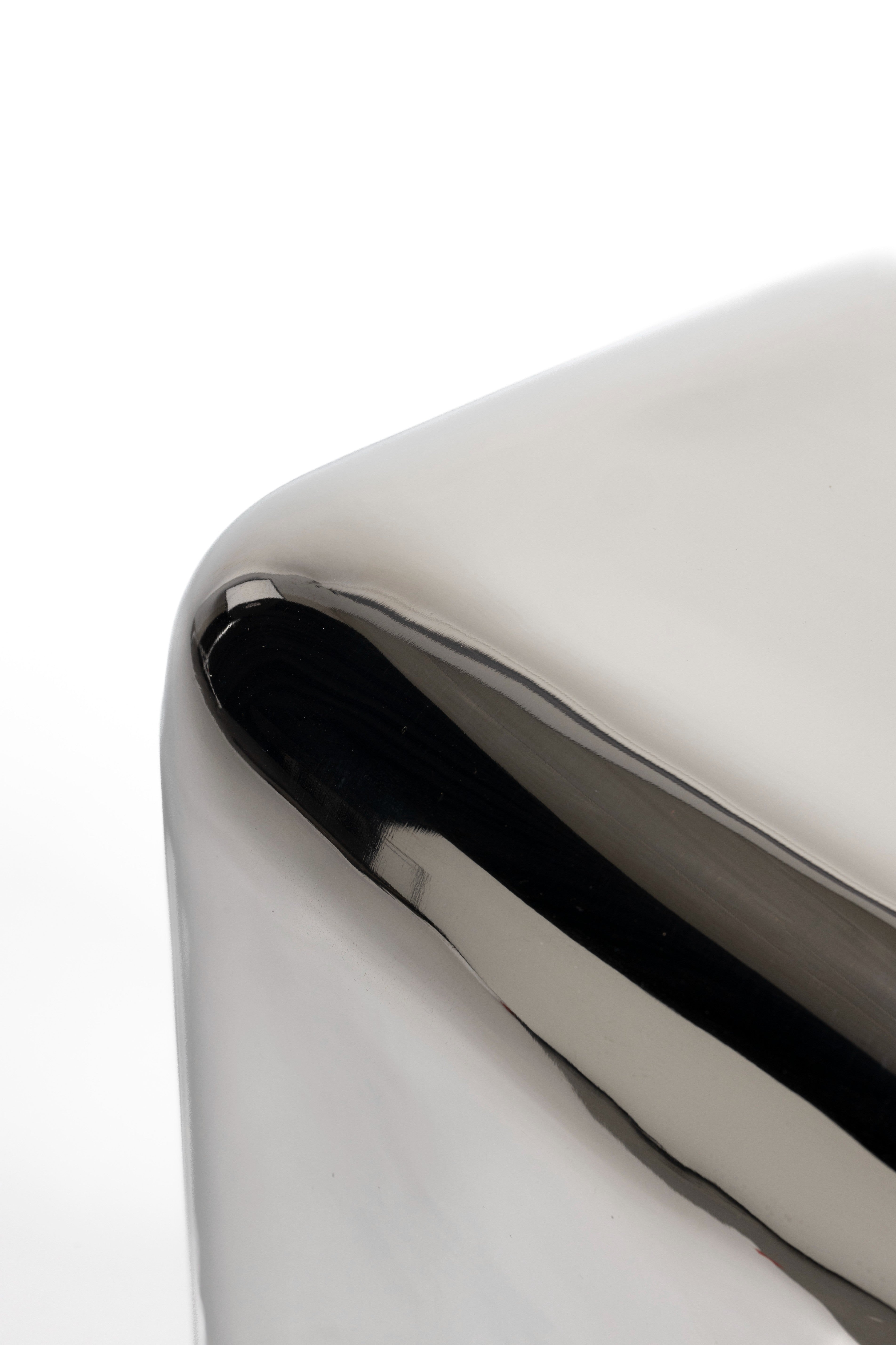 CREEK silver side table