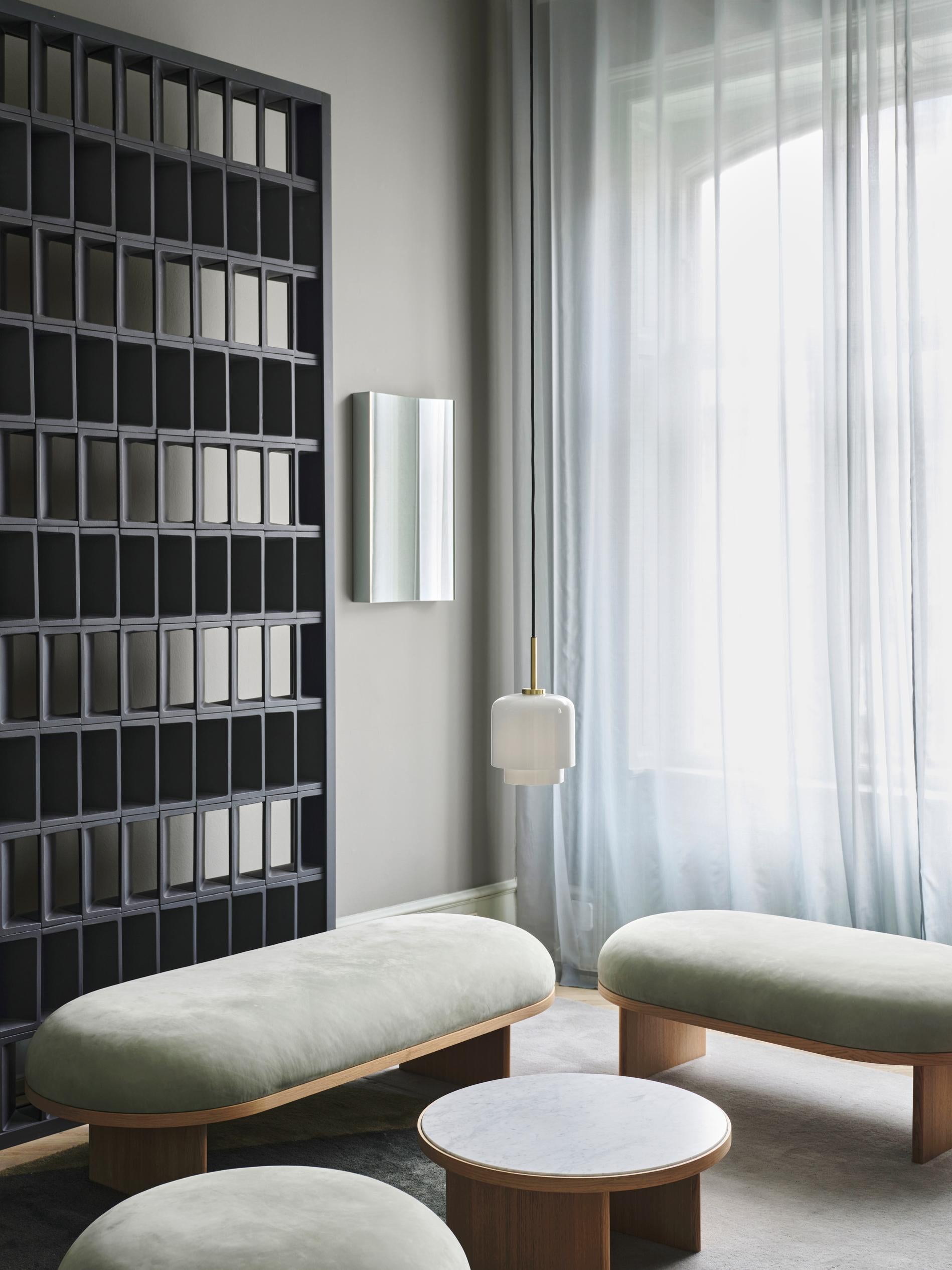 MEGUMI pendant lamp white with brass finish