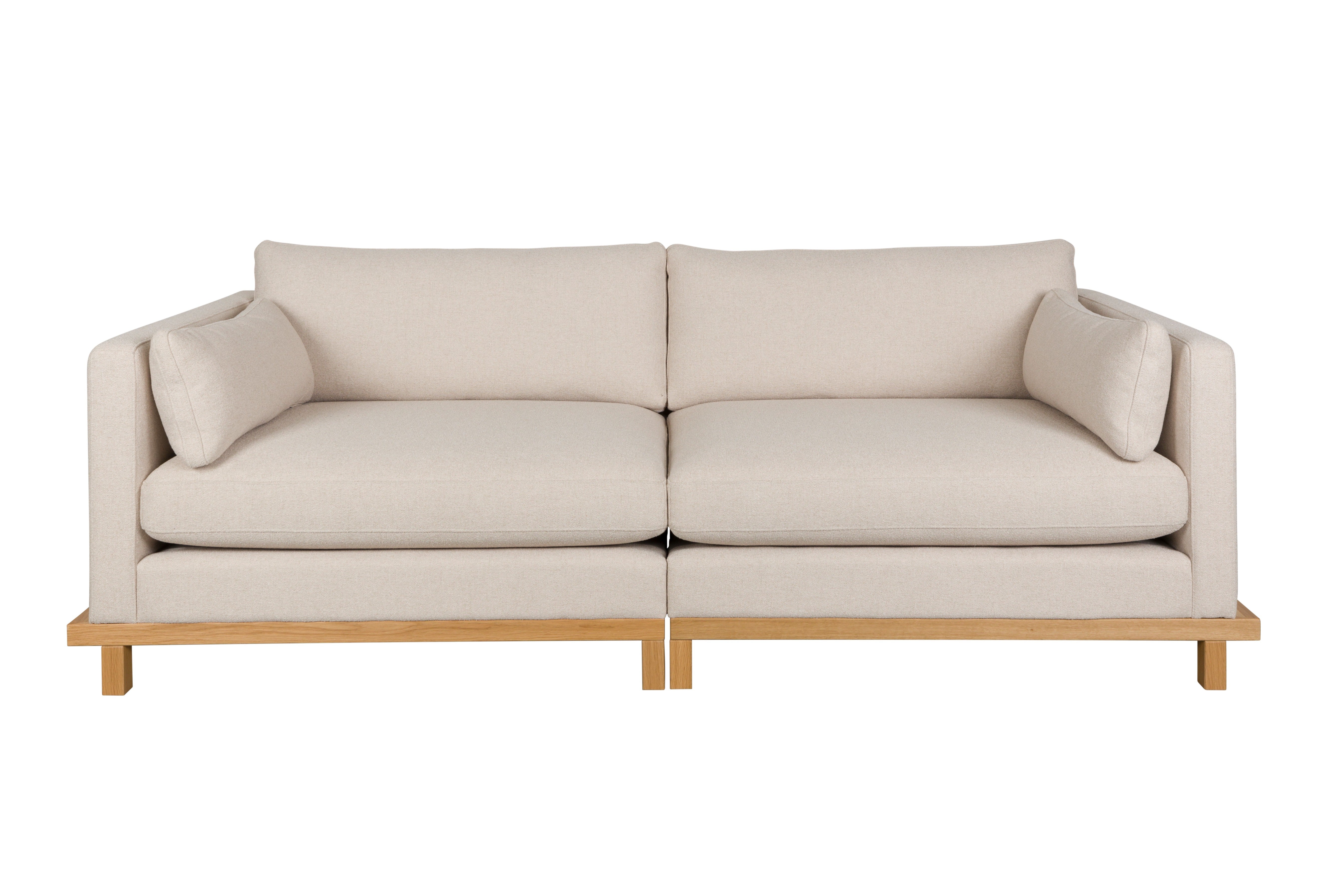 Sofa 3-zits BLOSSOM beige met houten basis