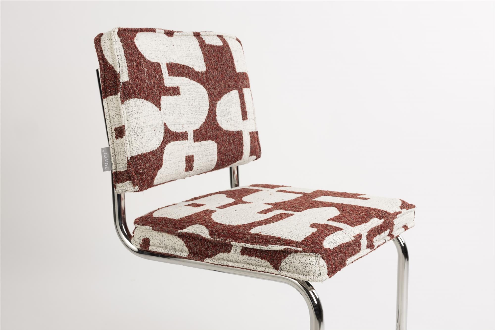 Stuhl RIDGE DECO SYMBOLS bordeaux mit Weiß