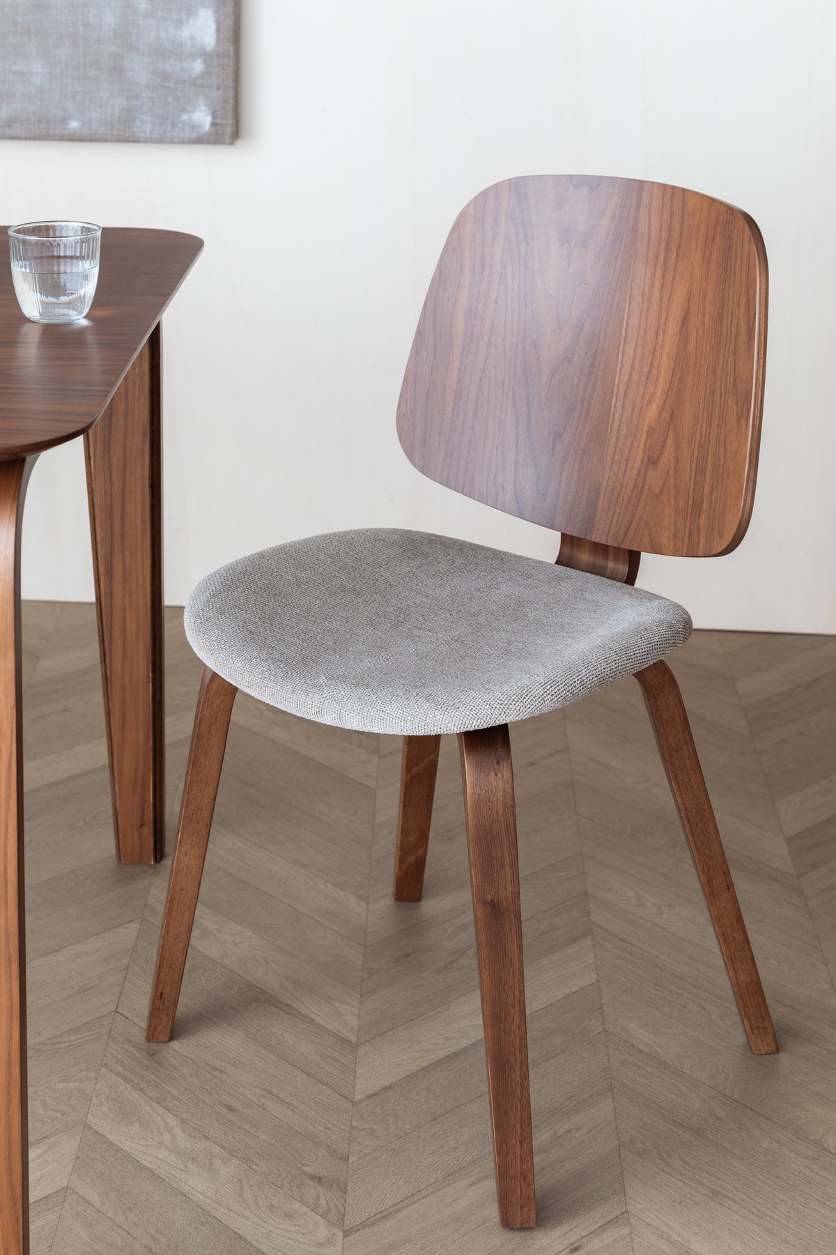 Stoel WALDEN beige met houten basis
