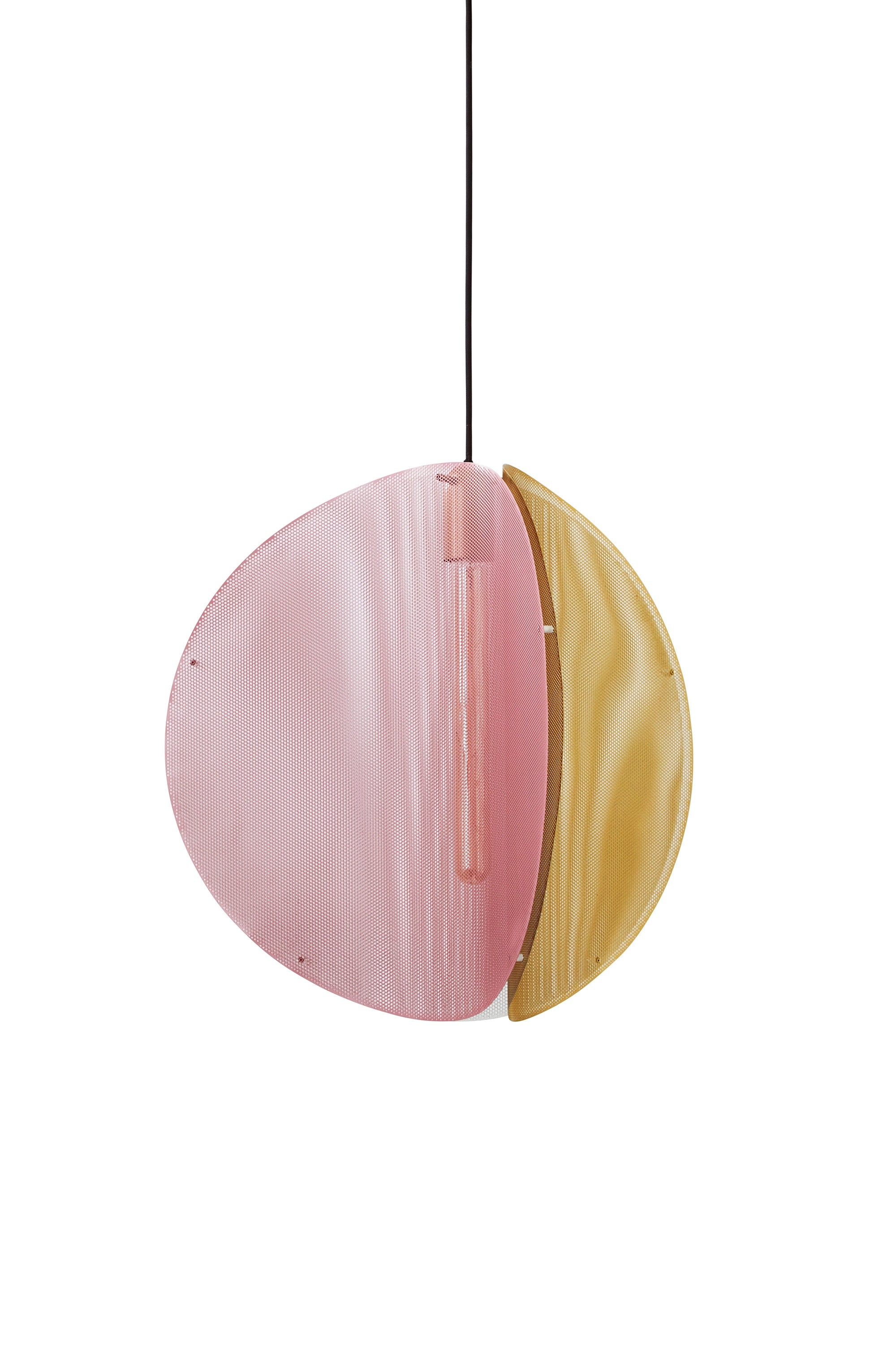 Pendelleuchte PROXIMA aus Messing mit Rosa