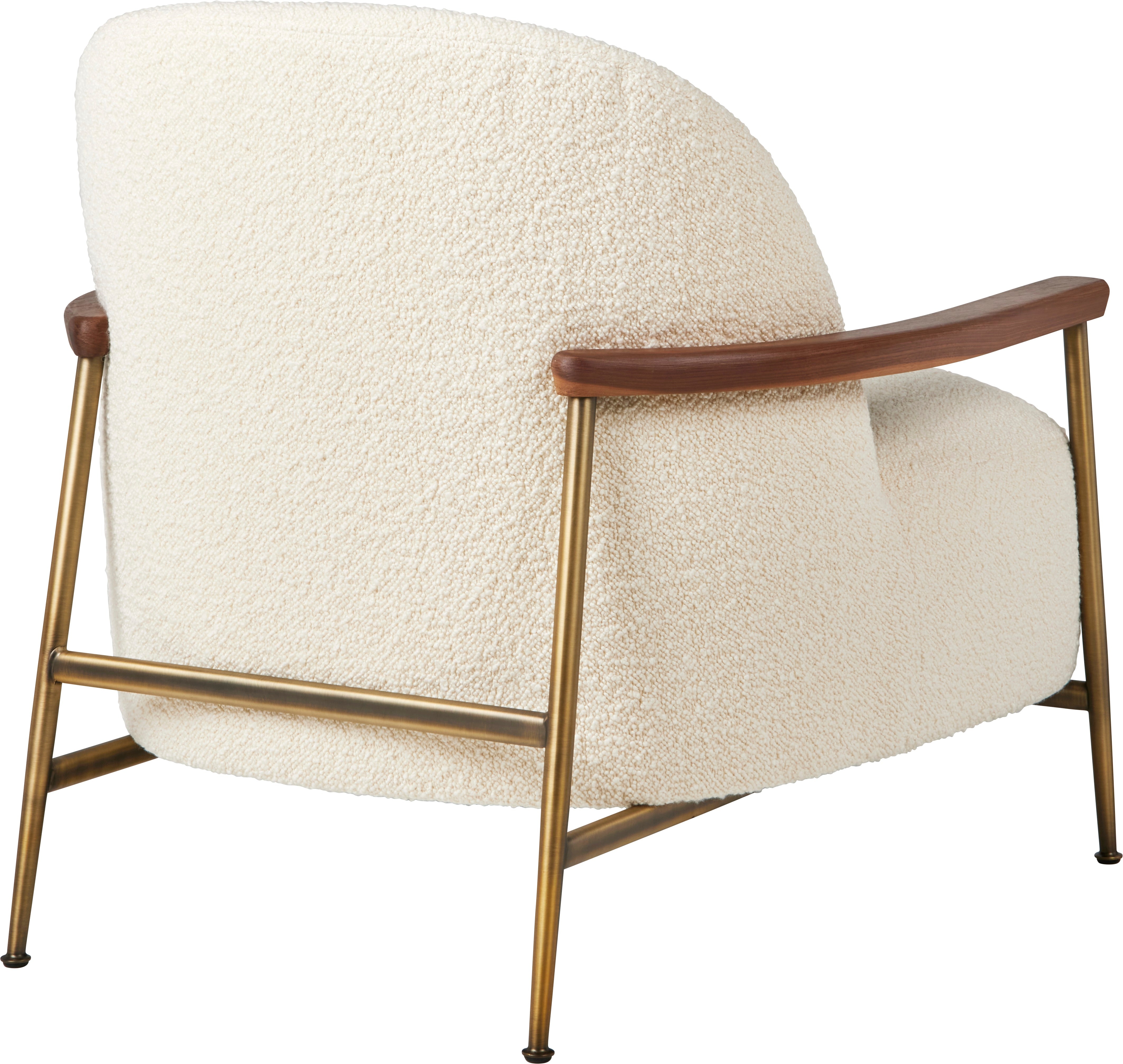 Gestoffeerde SEJOUR fauteuil met bronzen basis