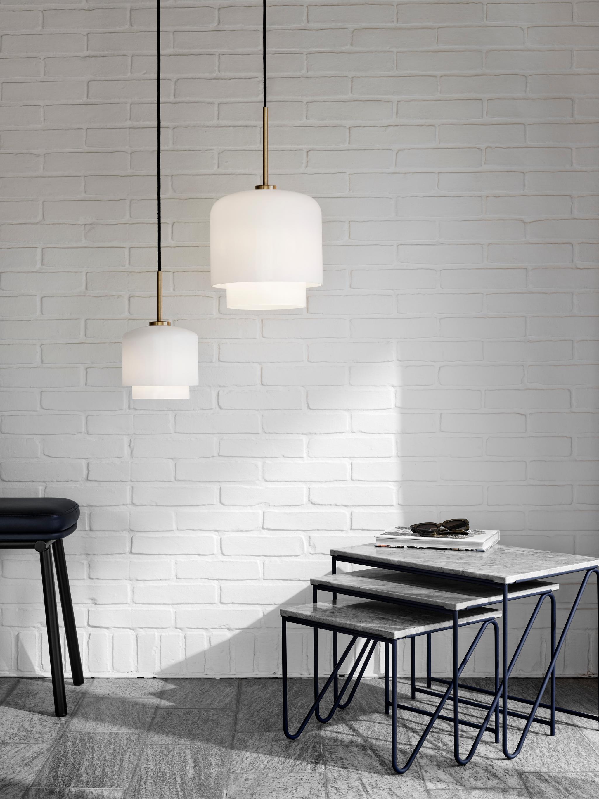MEGUMI pendant lamp white with brass finish