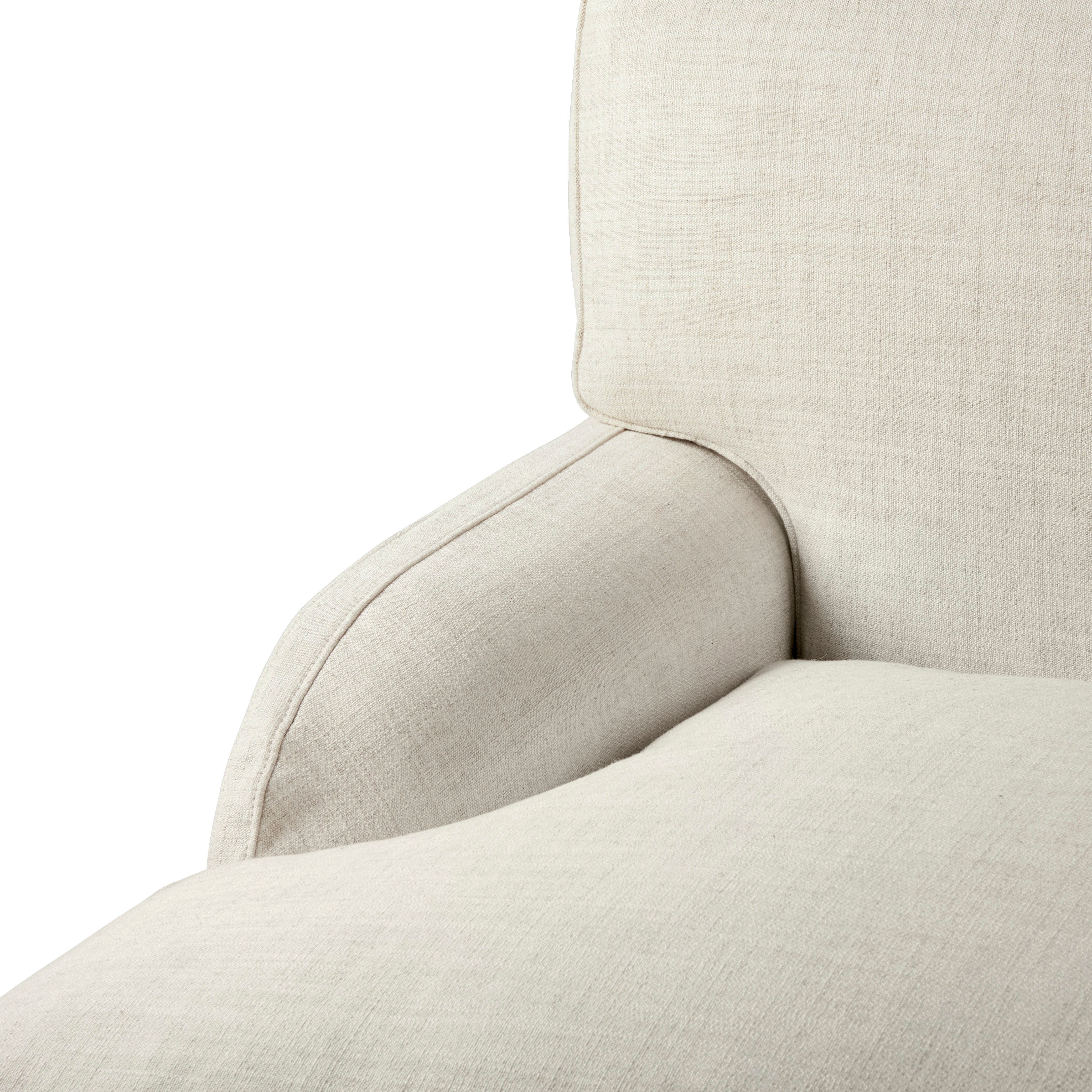 Fotel FLANEUR gepolstert mit messingfarbenem Fuß