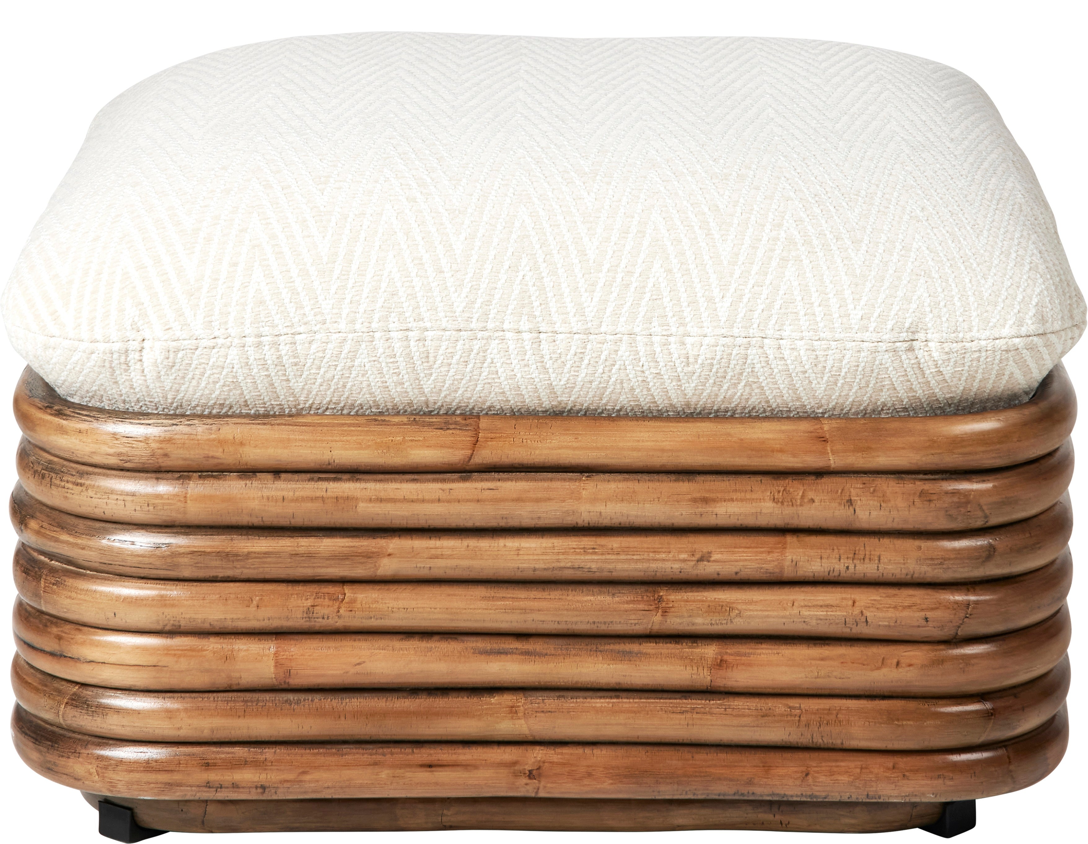 Puff BOHEMIAN 72 gepolstert mit Rattanbasis