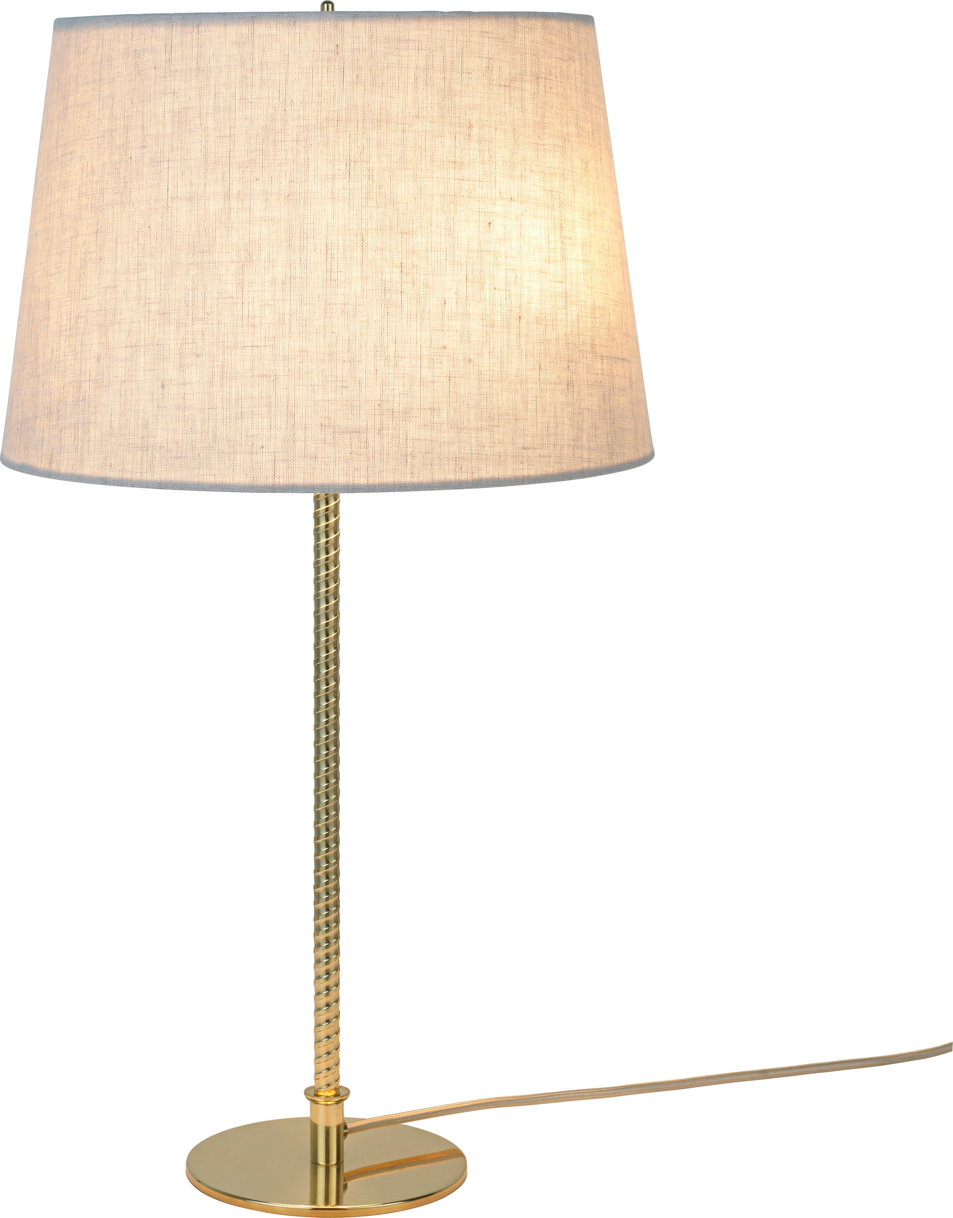 Tafellamp 9205 beige kap met gouden voet