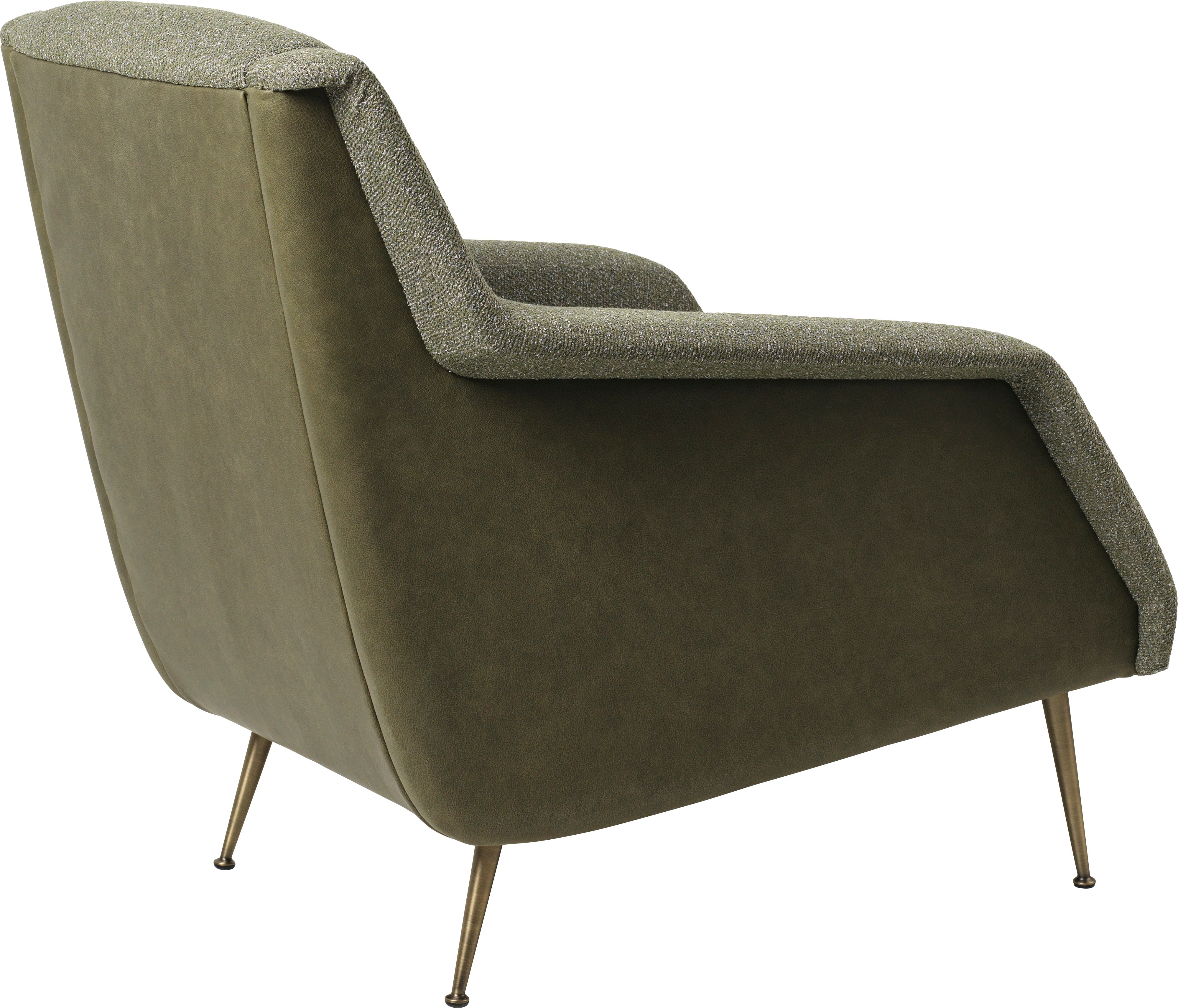 CDC.1 upholstered armchair with a brass base