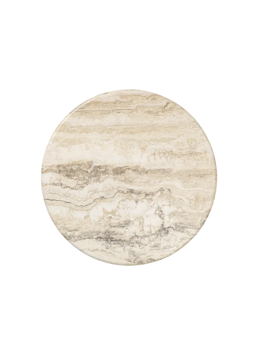 Zijtafel IOI travertijn met zwarte basis