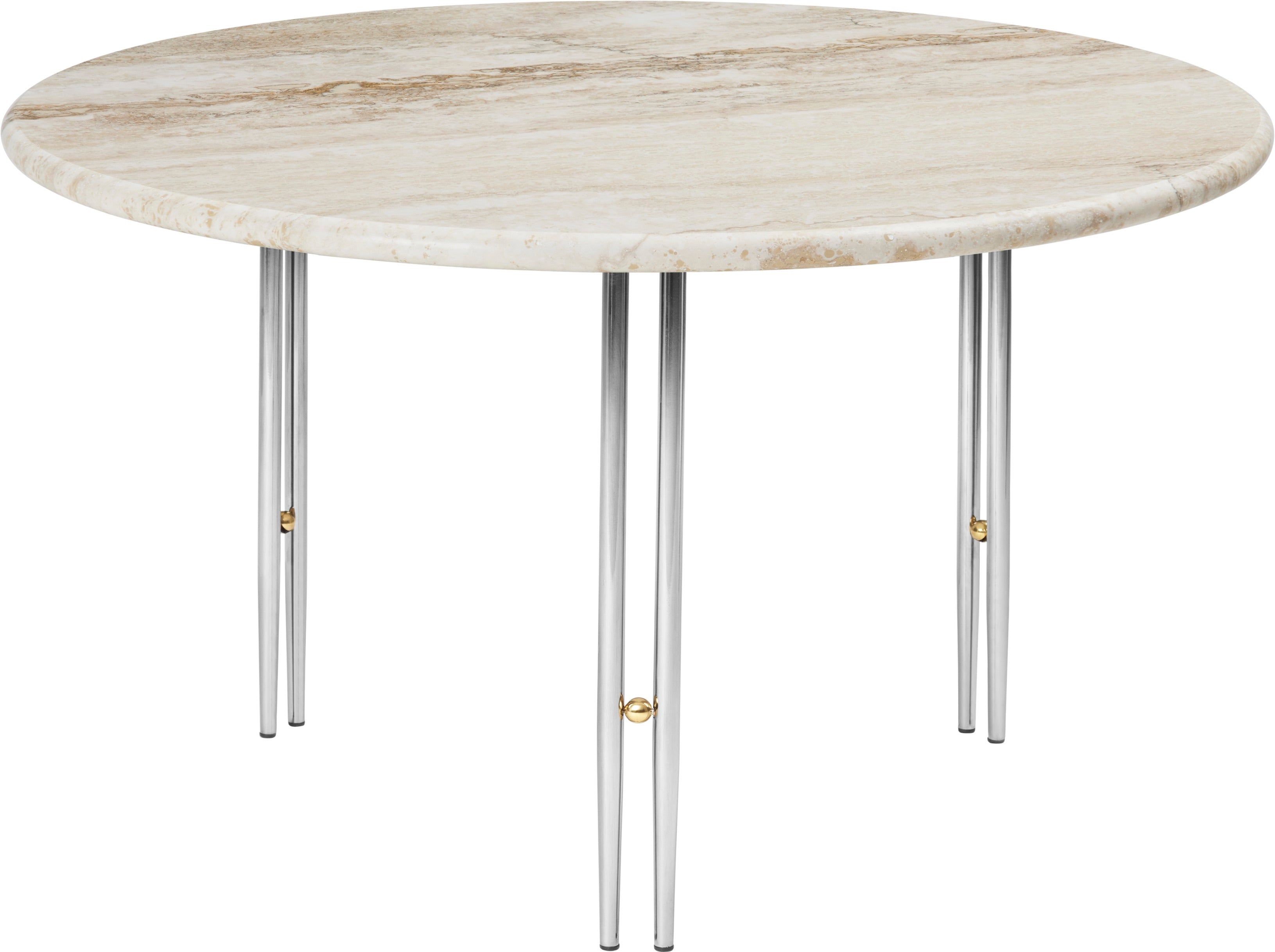 IOI travertine coffee table with chrome base