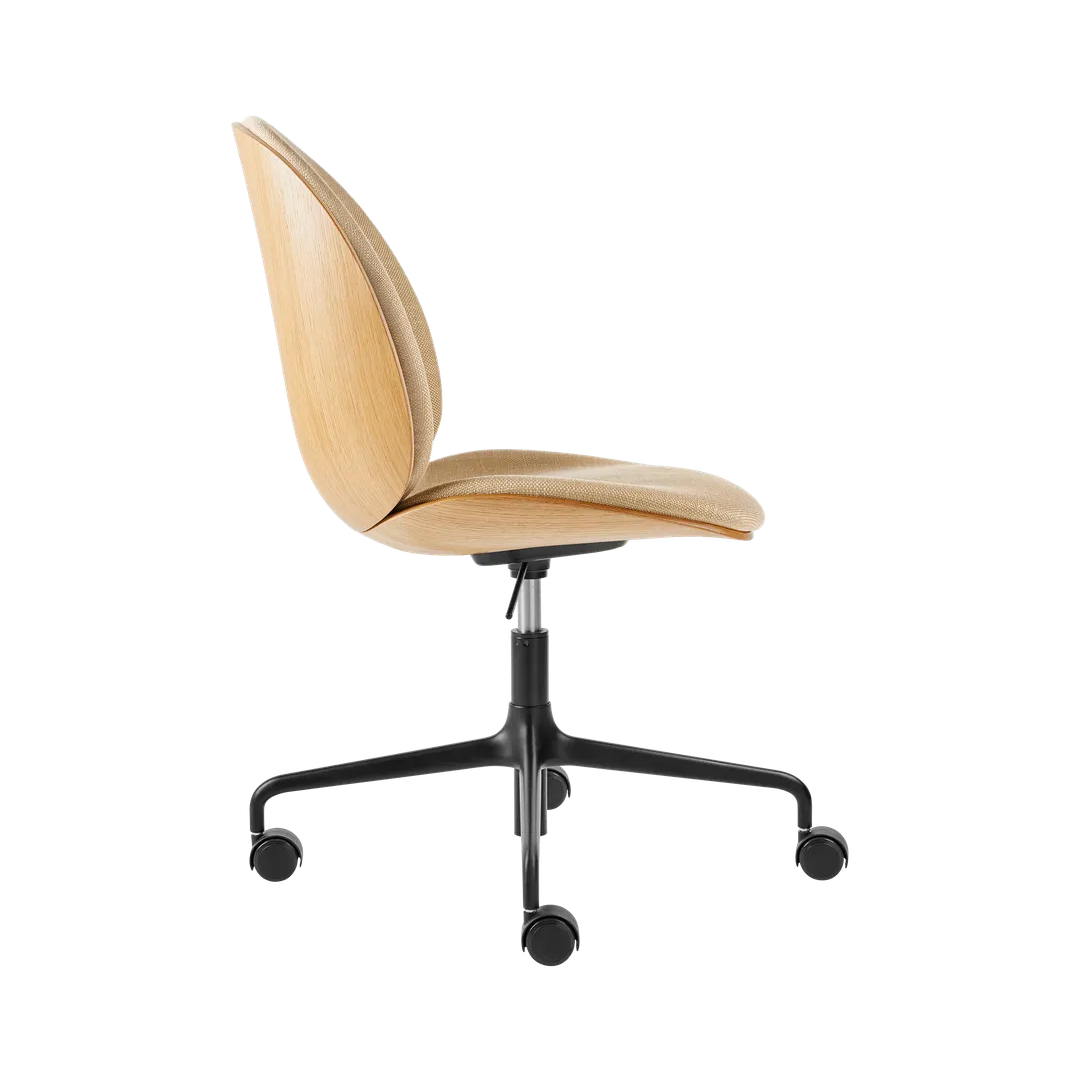 Bureau stoel BEETLE gestoffeerd met eikenhout