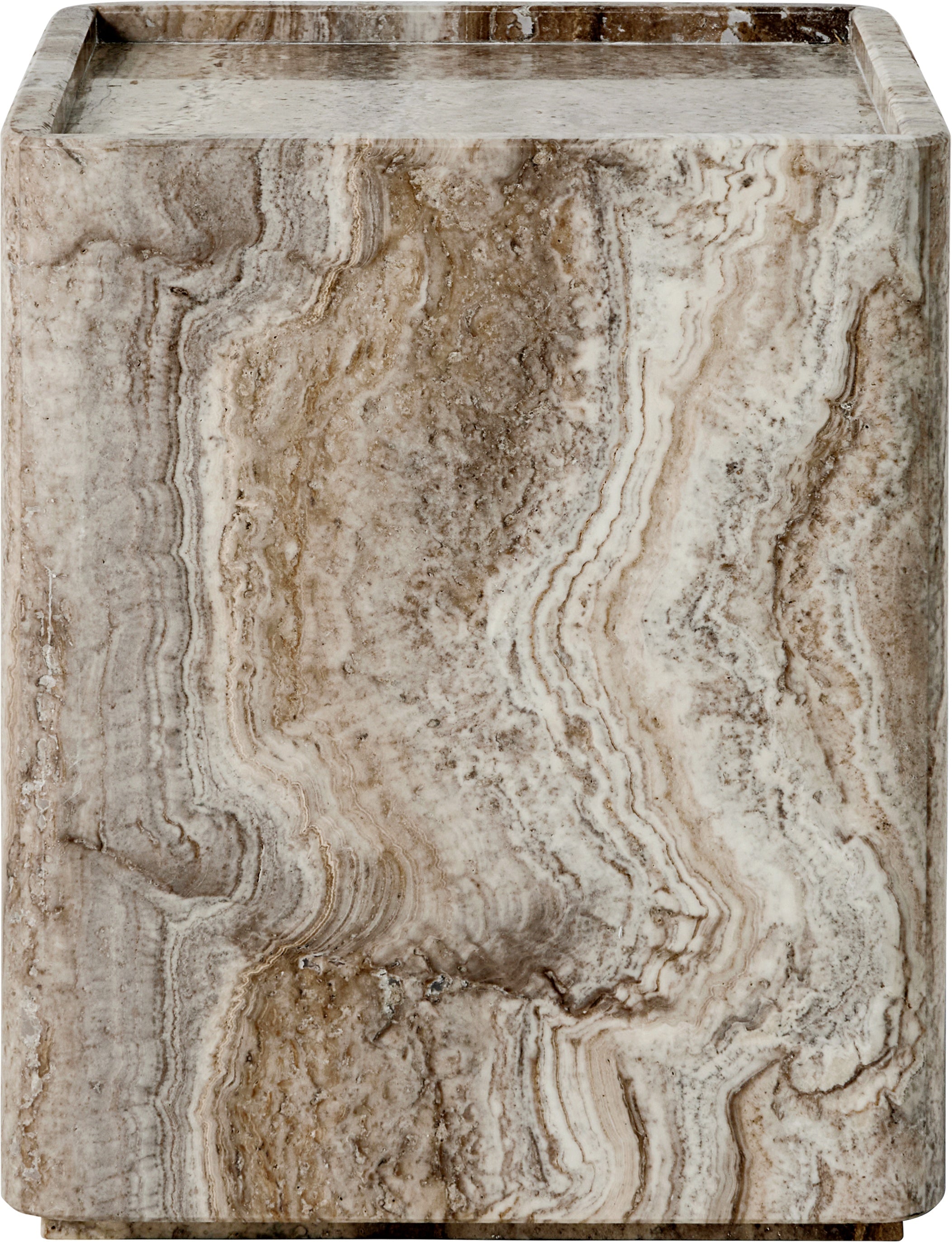 PIETRA gray travertine side table