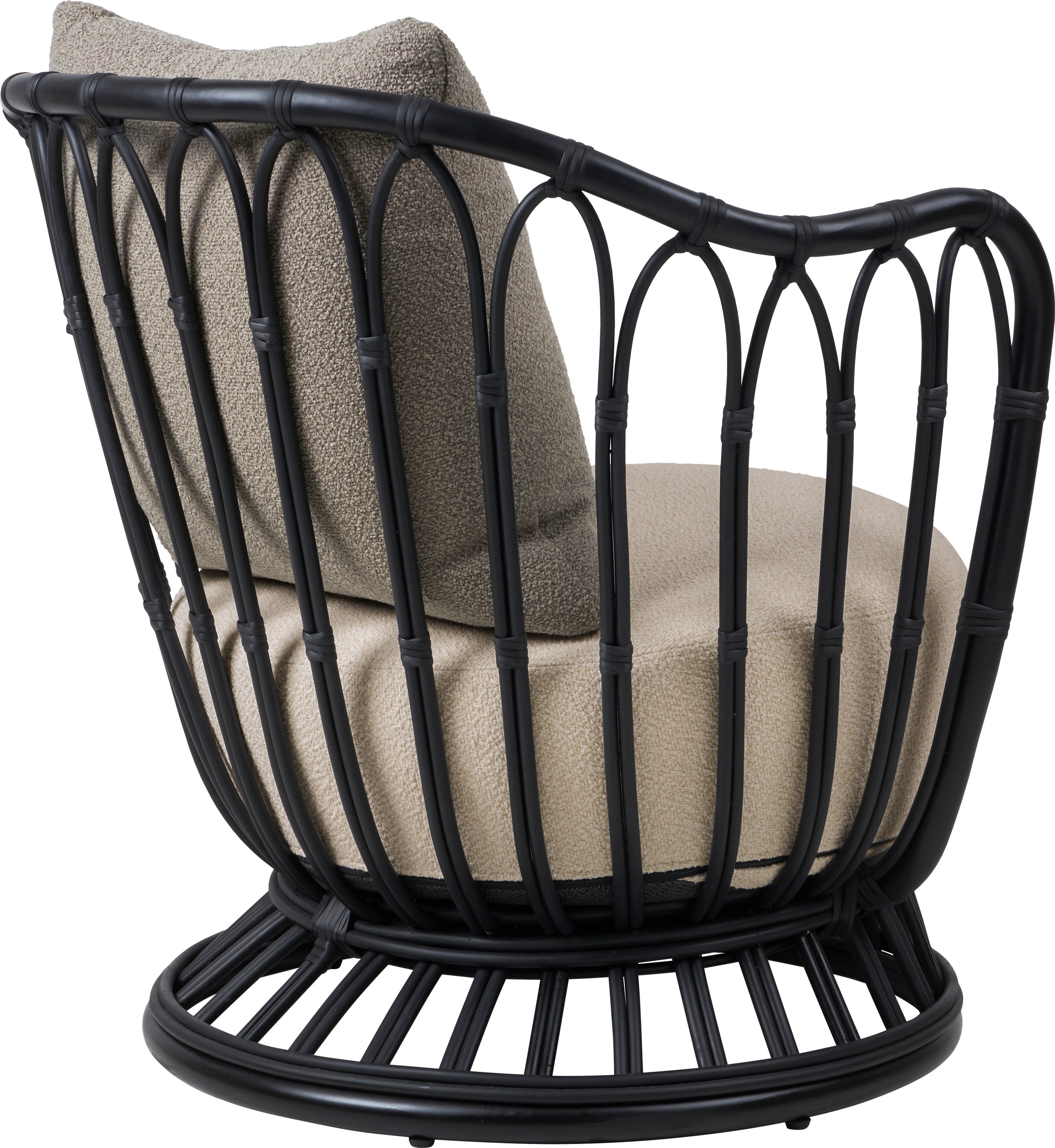 Gartenstuhl GRACE gepolstert mit schwarzem Gestell