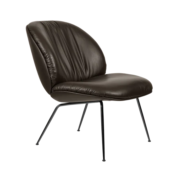 BEETLE SOFT fauteuil gestoffeerd met zwarte basis