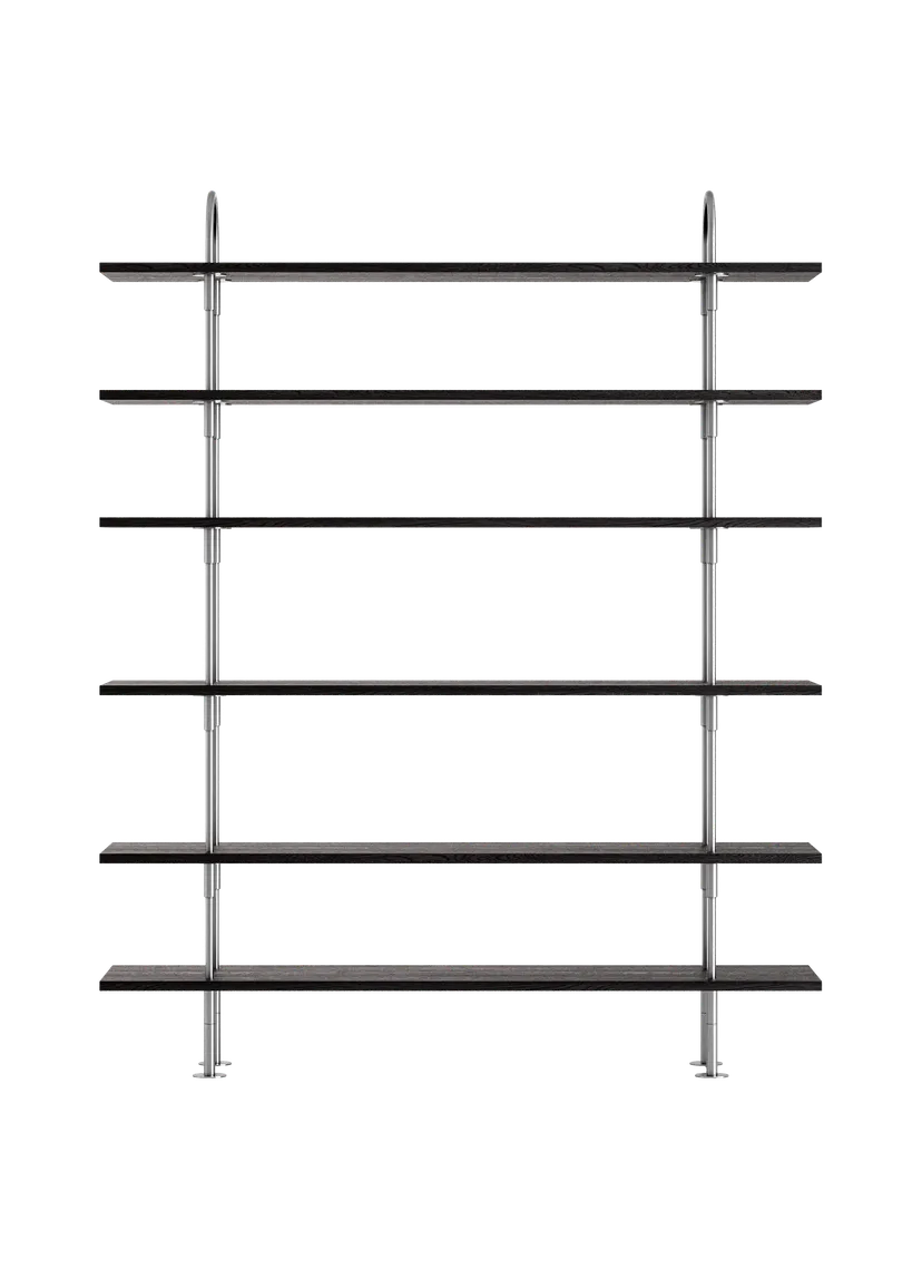 KAST KEEN donker essen hout met satijnen stalen frame