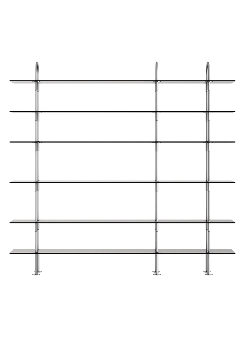 KAST KEEN met rookglas en satijnen stalen frame