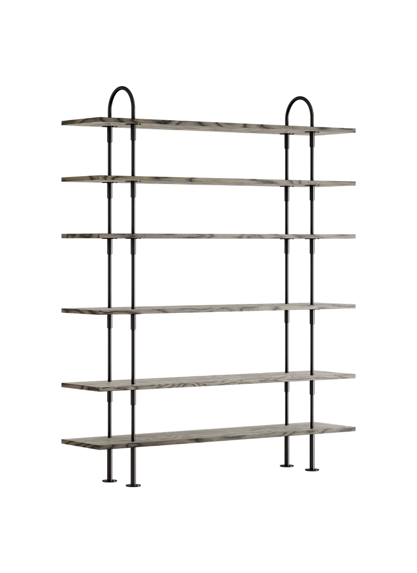 KAST KEEN grijs hout met zwarte messing frame