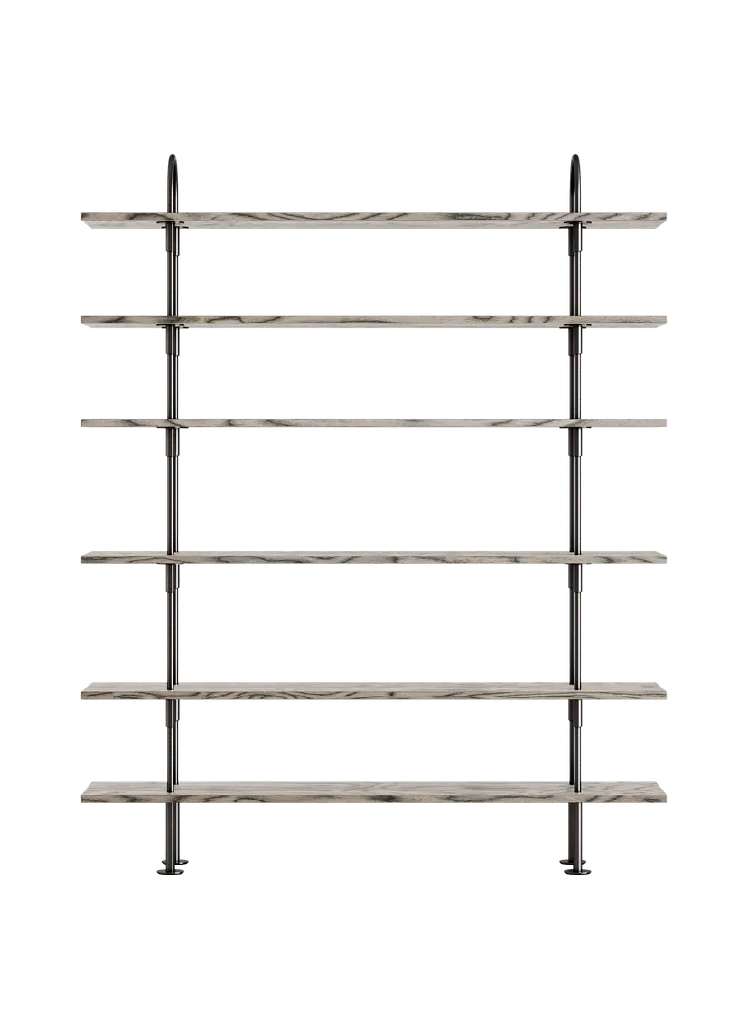 KAST KEEN grijs hout met zwarte messing frame