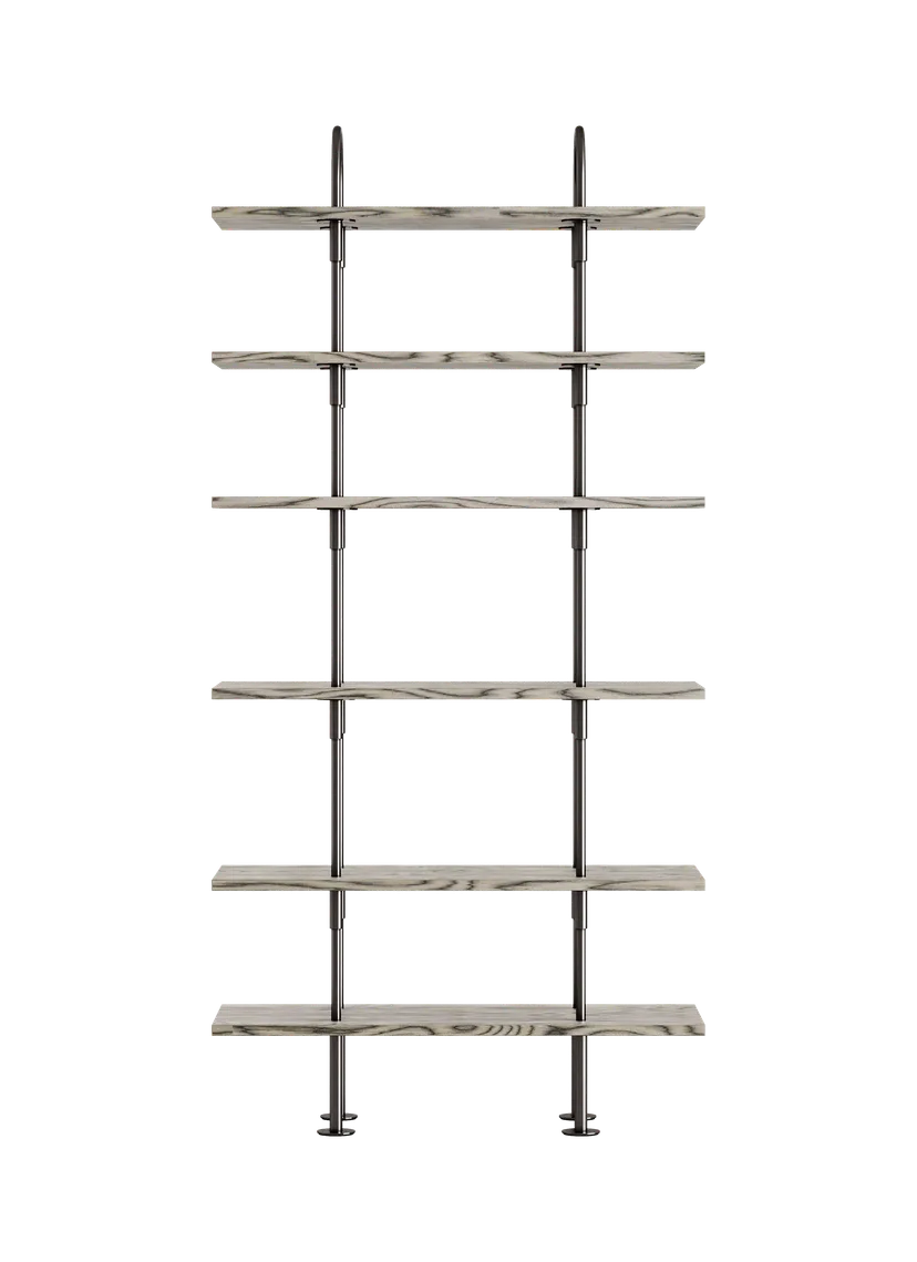 KAST KEEN grijs hout met zwarte messing frame