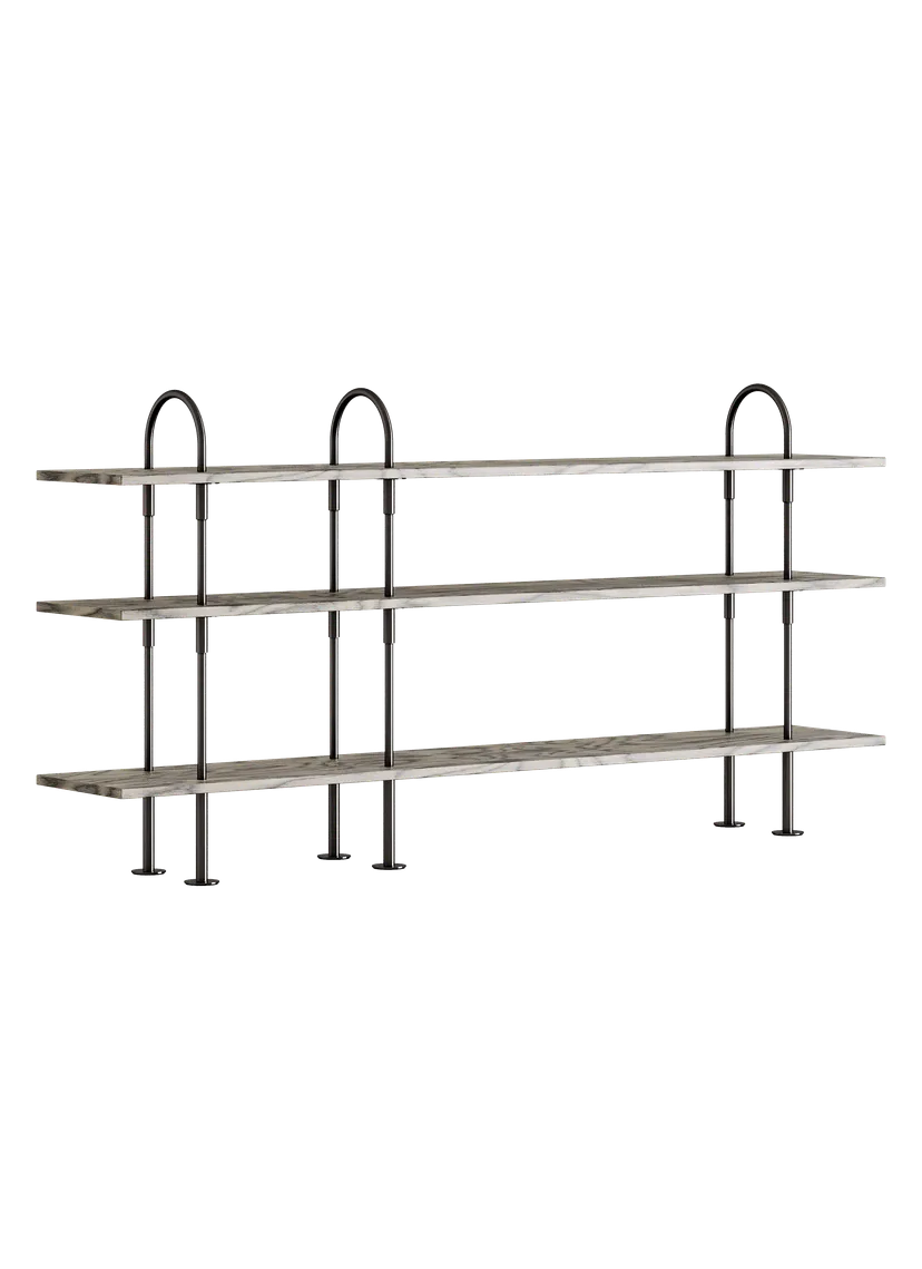 KAST KEEN grijs hout met zwarte messing frame