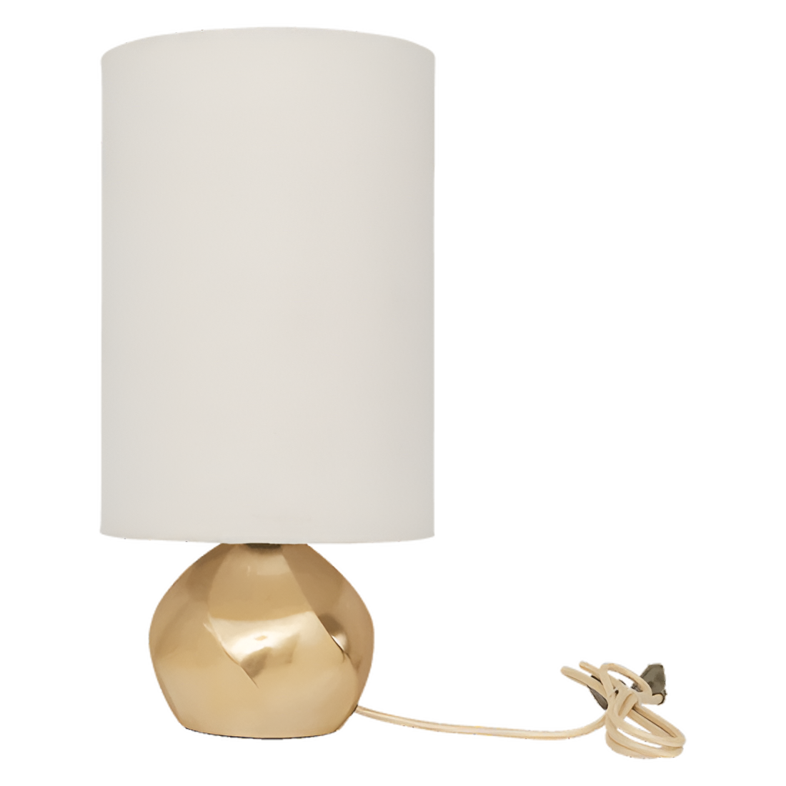 SUKI Tischleuchte Baumwollschirm mit goldenem Fuß