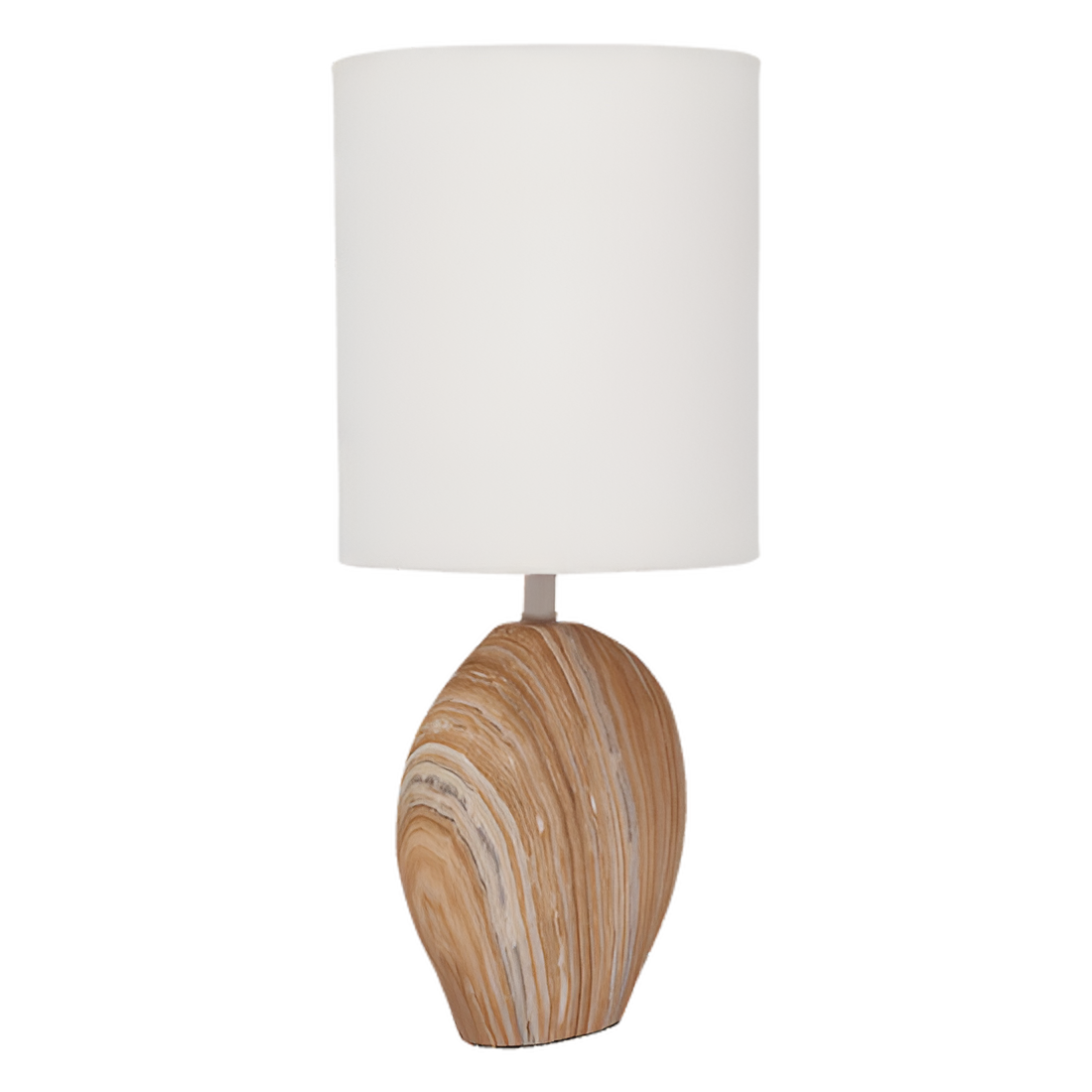 VITA Dolomit-Tischleuchte mit Baumwollschirm