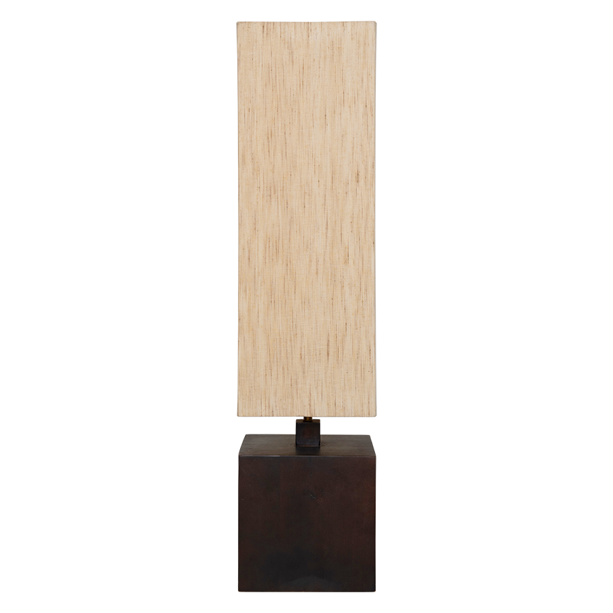 Vidar floor lamp mango wood with a beige lampshade