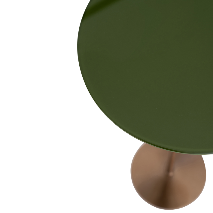 Side table Nolan green glass with a brass base