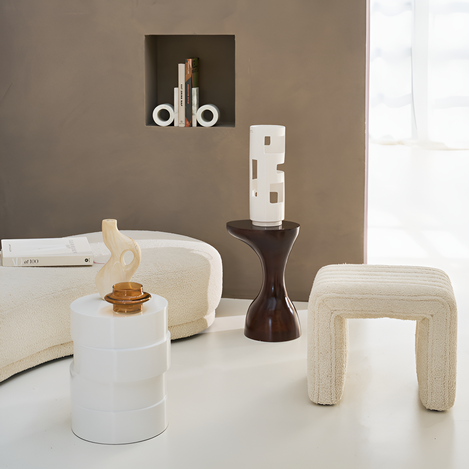 Vina side table dark brown mango wood