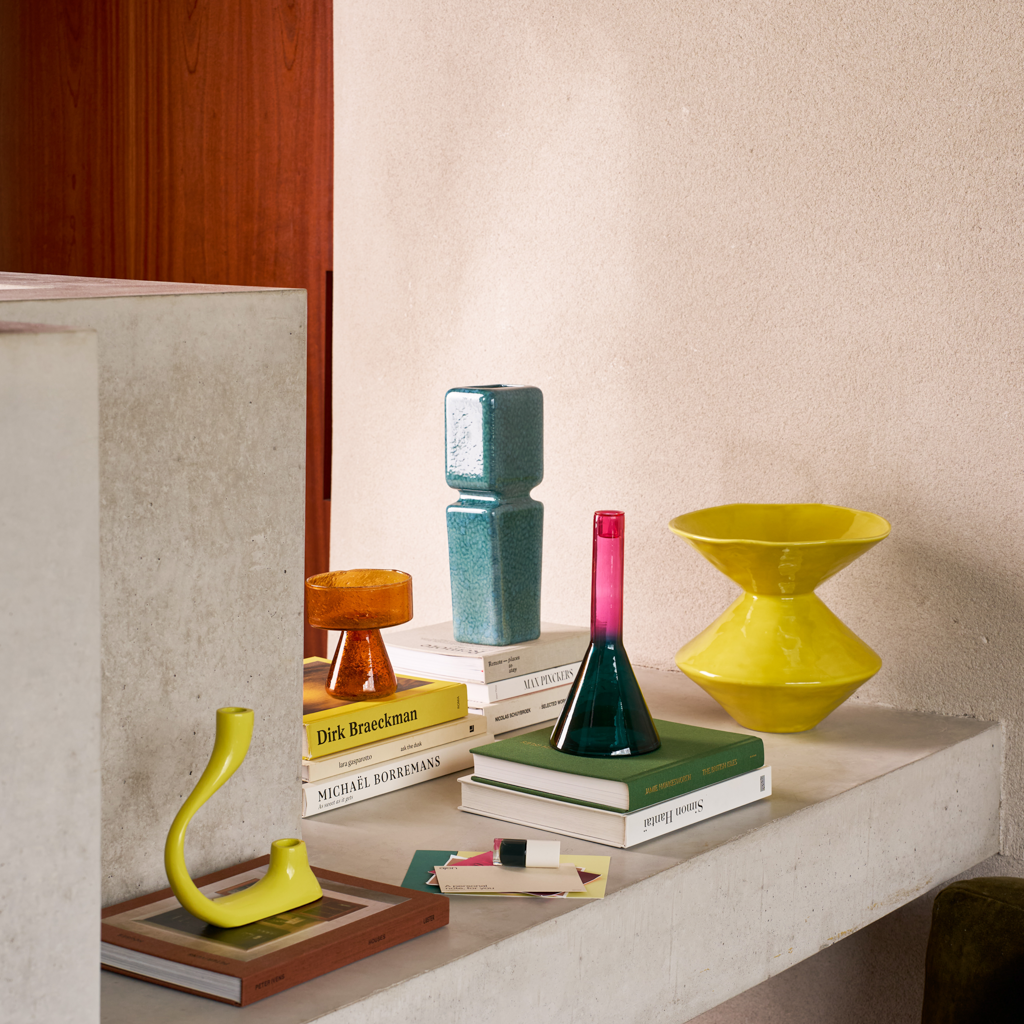 Ceramic vase ZALE lime yellow